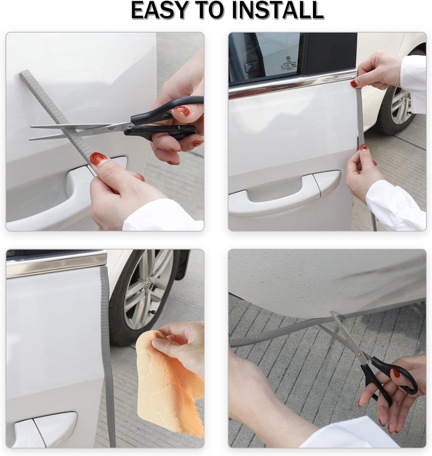 Singaro 33Ft (10M) Car Door Edge Guard, No Glue Rubber Decorative Protective Strip, Car Door Entry Protector, Applicable To Car, Truck, Suv And Atv, Car Exterior Accessories(Gray)