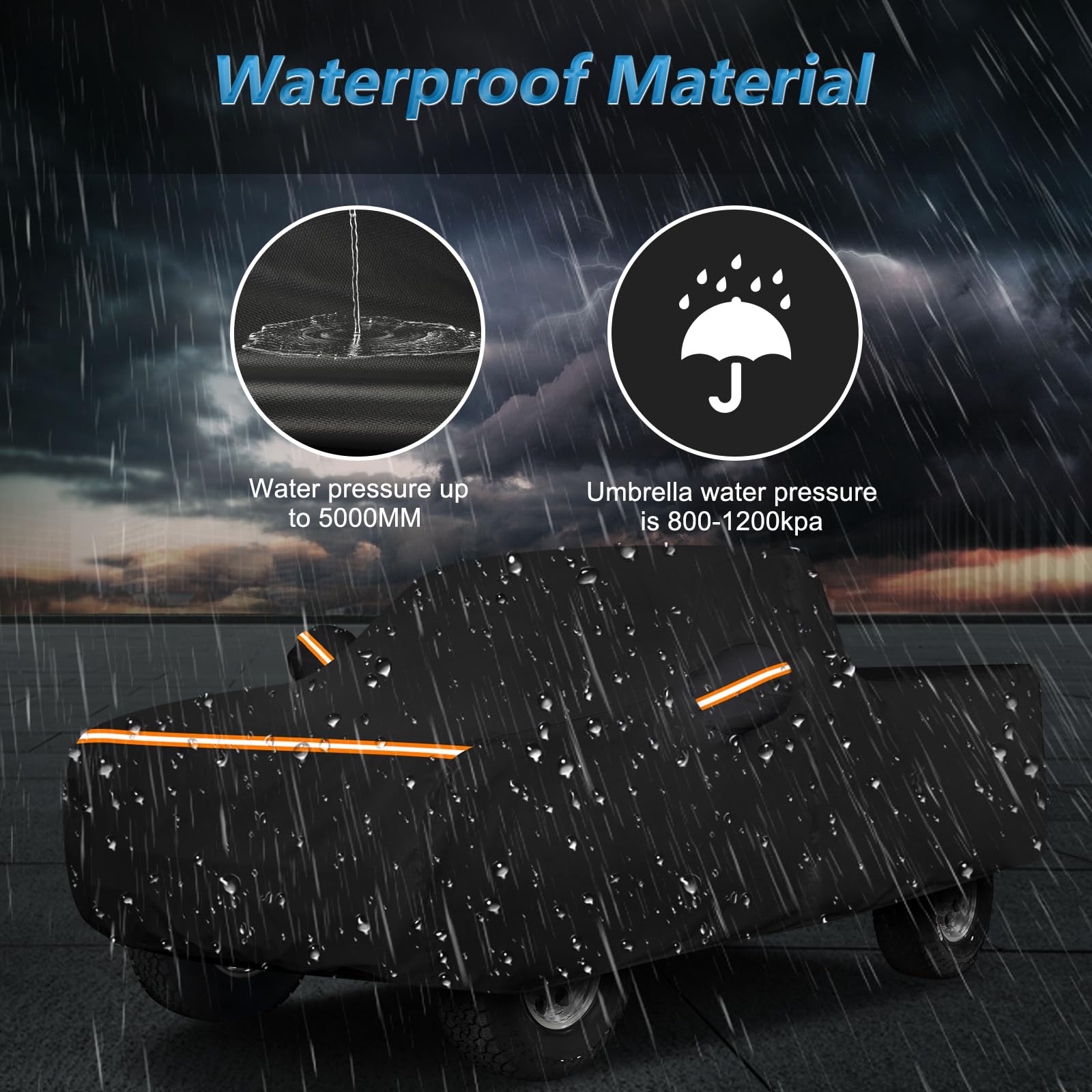 Car Cover For Chevrolet C/K 1500/2500/3500 1988-1999, Waterproof 210D Oxford Cloth And Cotton Cover Outdoor Full Car Covers With