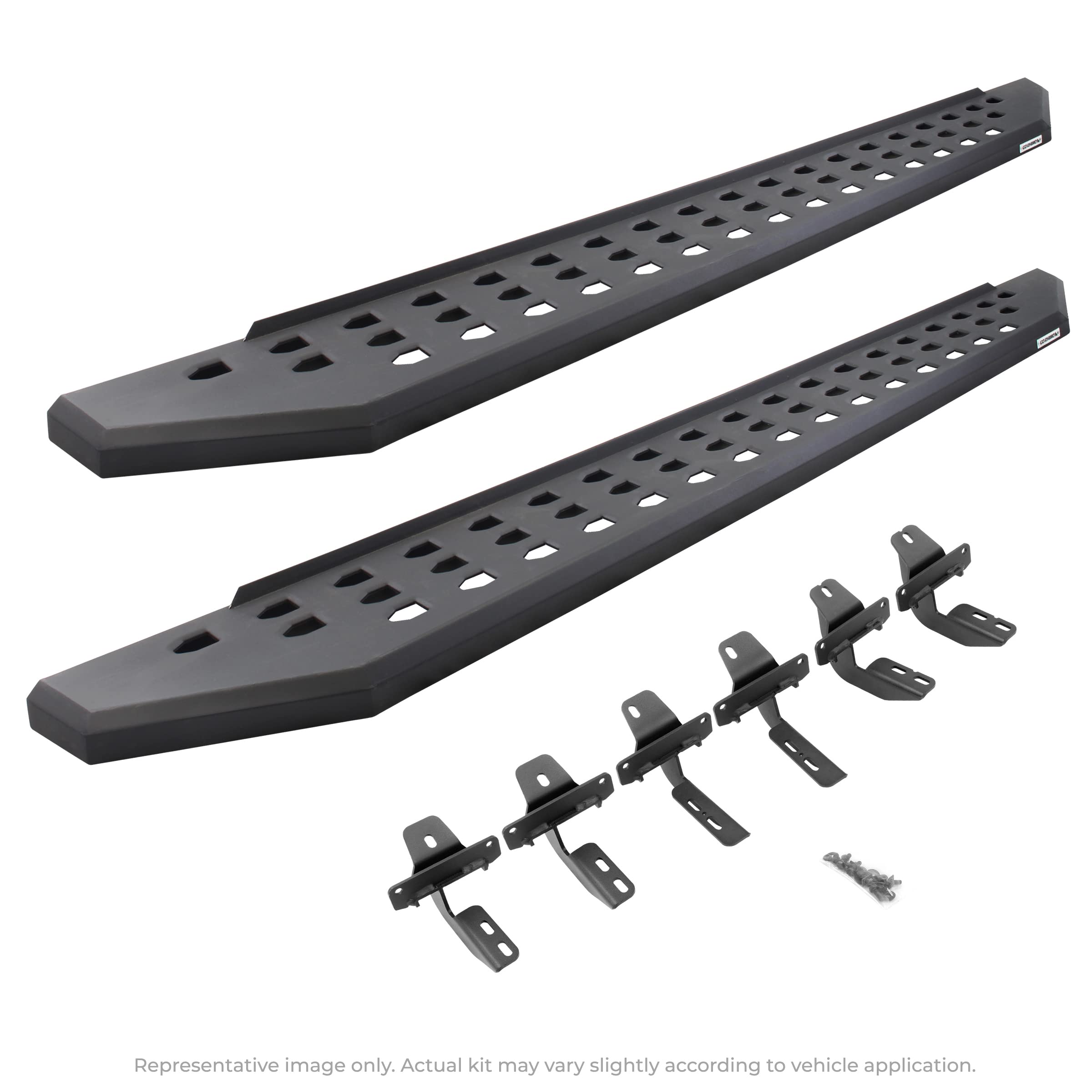 Go Rhino 69409980Pc Rb20 Running Boards With Mounting Brackets Kit For Ram 11-14 1500, Dodge 09-10 Ram 1500 (Extended Cab Pickup)