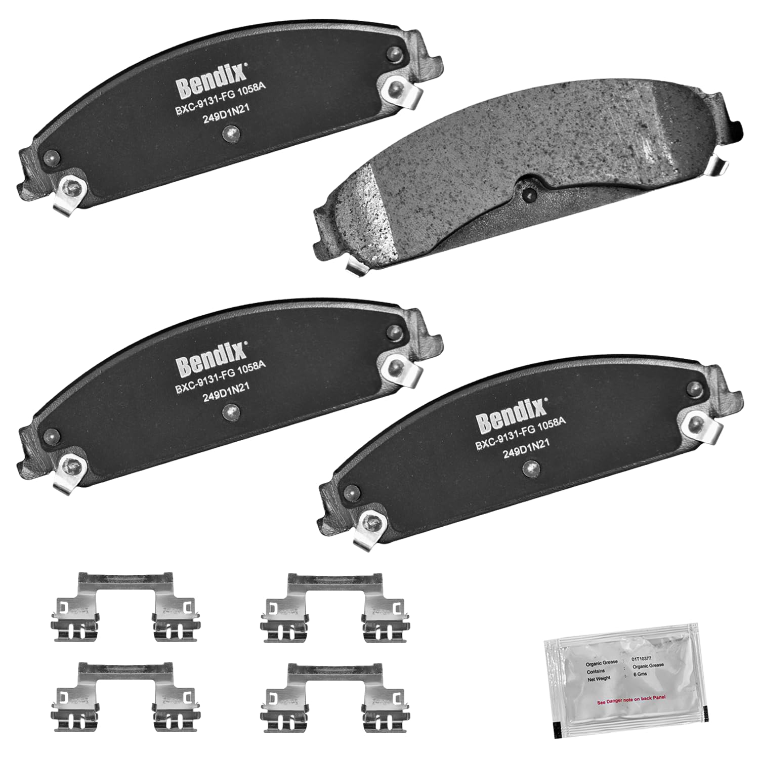 Bendix Priority1 Cfc1058A Ceramic Front Brake Pads For Chrysler 300 2019, Dodge Challenger 2020-2019, Charger 2021-2019