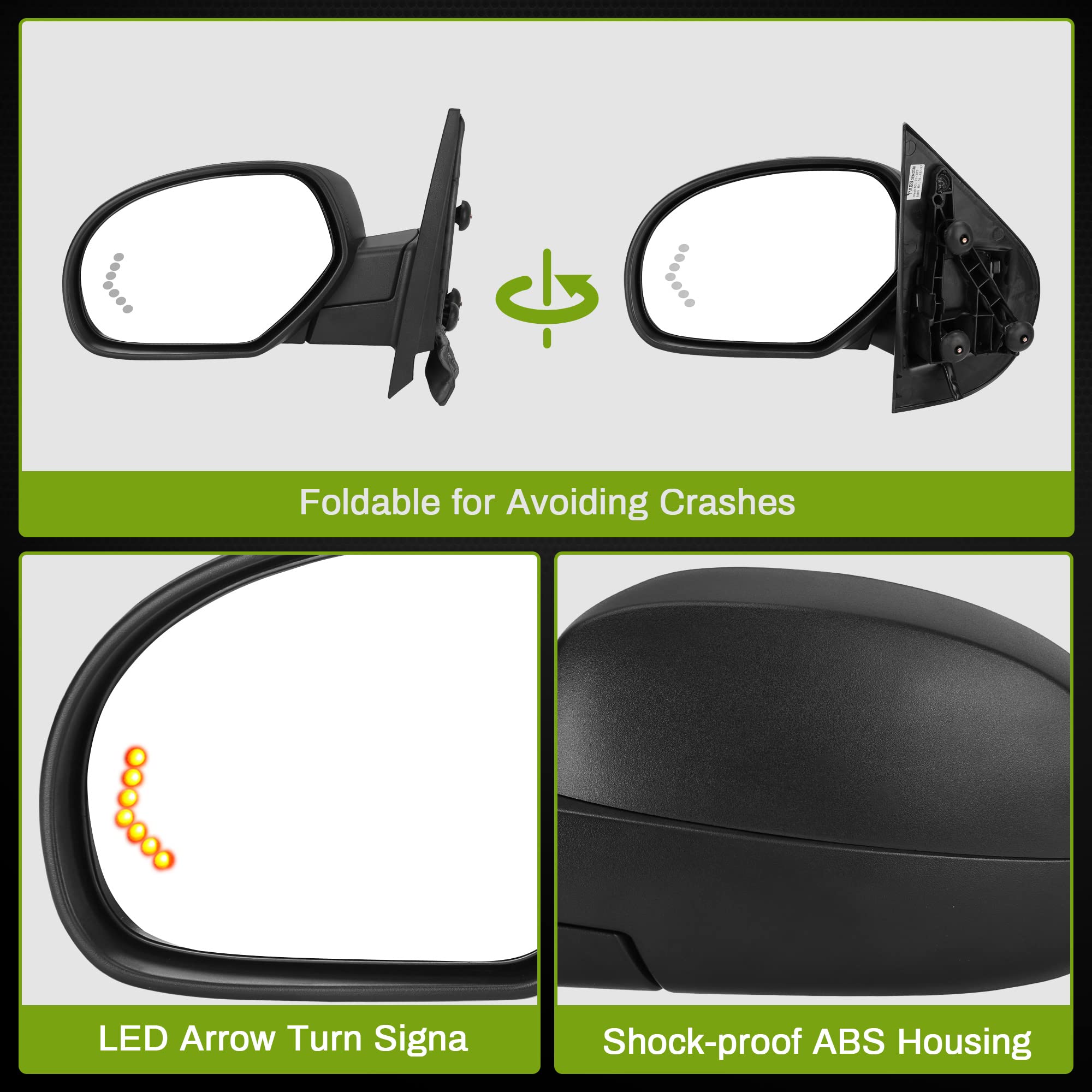 Autosaver88 Left Driver Side Mirror Compatible With 2007-2013 Chevy Silverado Gmc Sierra(07 New Body), Power Adjustable Door Mir