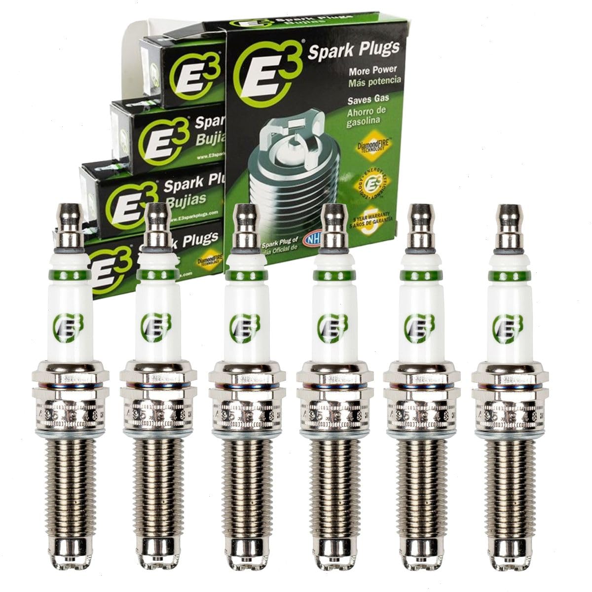 6 pc E3 Spark Plugs compatible with Jeep Wrangler 3.6L V6 2012-2022