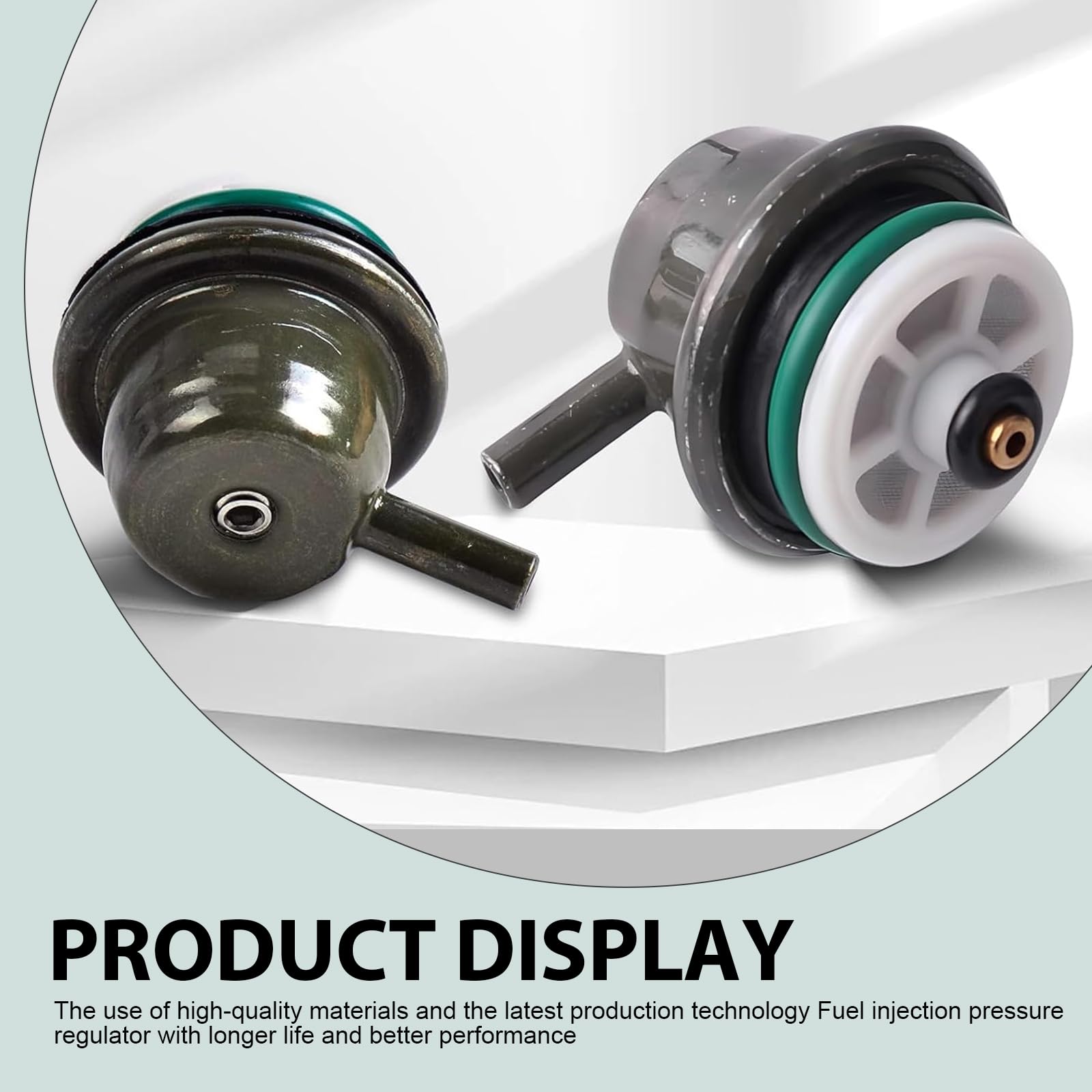 JawGrew 1 PC Car Fuel Pressure Regulator Kit, Fuel Pressure Sensor with Clip Snap Ring Injection Adjustment Service Valve Damper