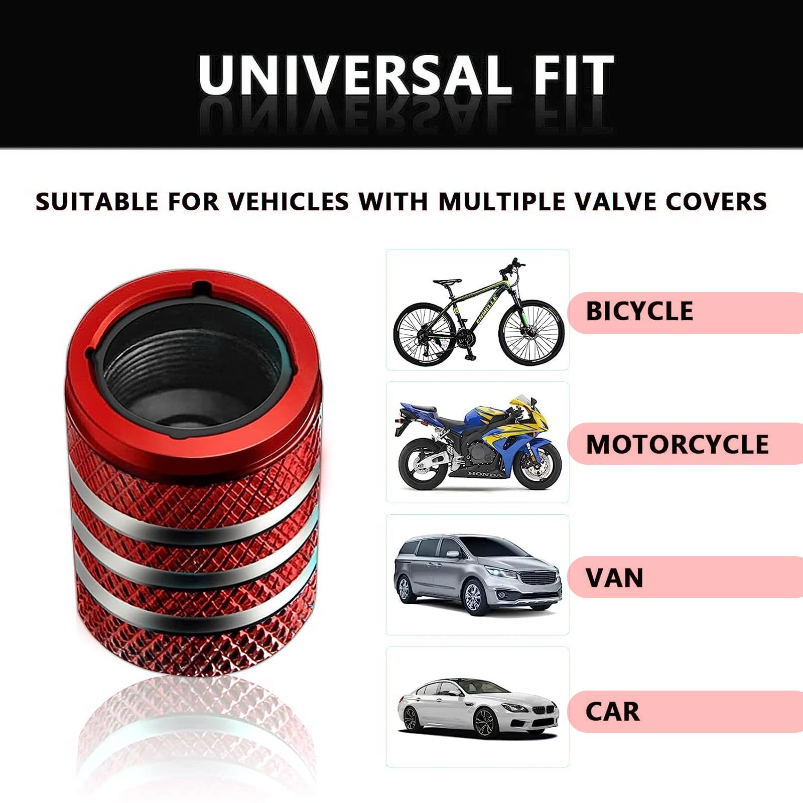 GKmow Pack-5 Tire Valve Stem Cap Cover, Dog Paw Tire Caps Leak-Proof Corrosion Resistant Alloy for Car Motorcycle (Red)