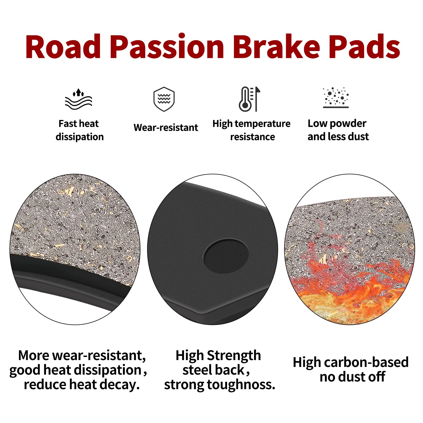 Road Passion Brake Pads Front And Rear Replacement For Yamaha Xvs1100 V-Star Custom Midnight 2007-2008 / Xvs1100 V-Star Custom/C