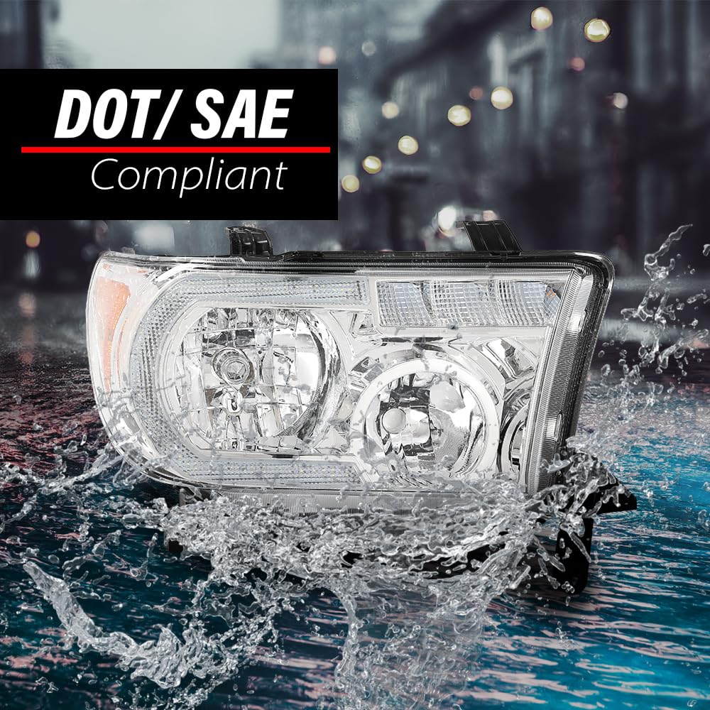 G-Plus Front Led Headlights Assembly, Compatible With Toyota Tundra 2007-2013/Fit Toyota Sequoia 2008-2017 Driver And Passenger