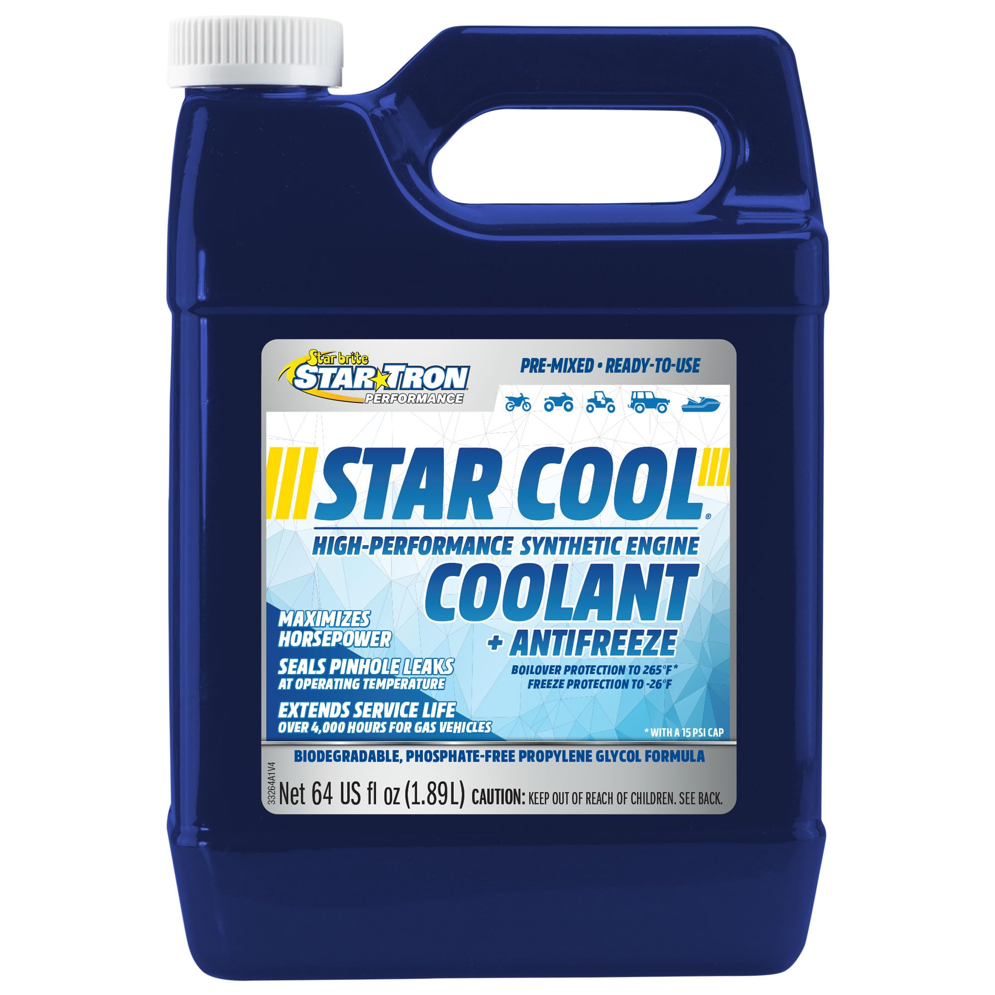 STAR BRITE Star-Cool Premium Synthetic PG Engine Coolant - 64 OZ (033264)