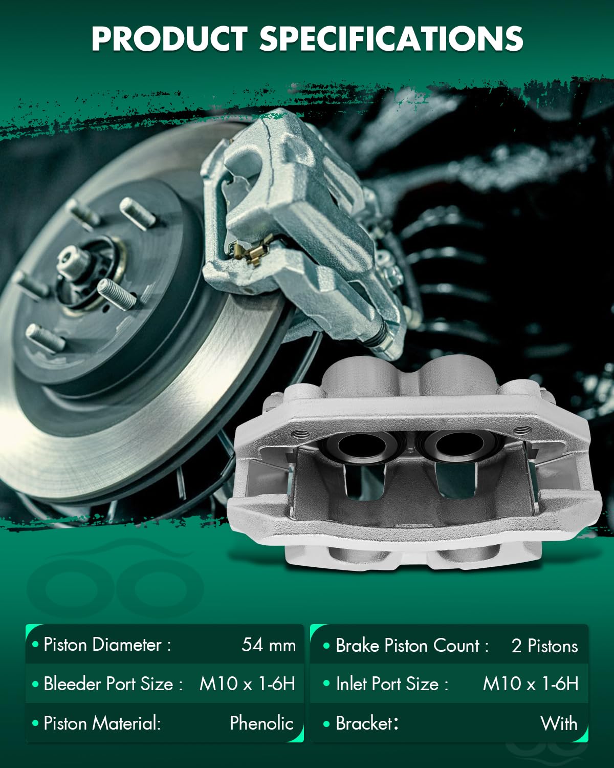 Scitoo Front Brake Calipers With Bracket 18B5055 18B5054 Fit For Chrysler Aspen 07-09 For Dodge Dakota 09-10 For Dodge For Duran