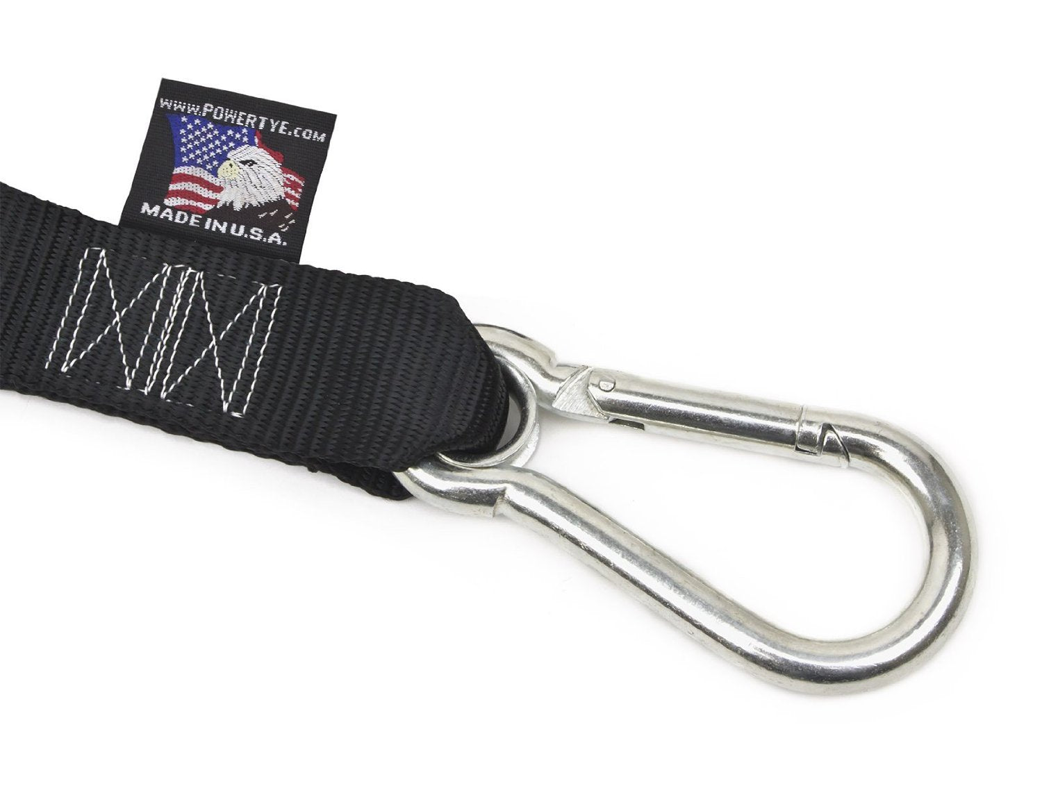 Powertye 1.5In X 6.5Ft Heavy Duty Ratchet Tie-Down Straps With Soft-Tye And Carabiner Hooks - 1,000 Lb Working Load Limit / 3,000 Lb Breaking Strength - Made In Usa - Red/Black Pair