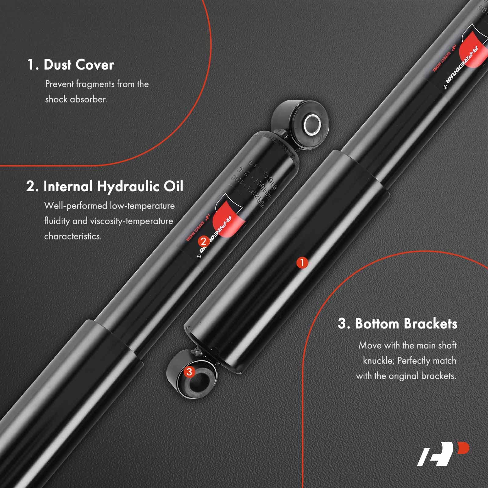 A-Premium Rear Pair [2] Shock Absorber Compatible with Nissan Frontier 2005, Xterra 2005-2015, Driver and Passenger Side