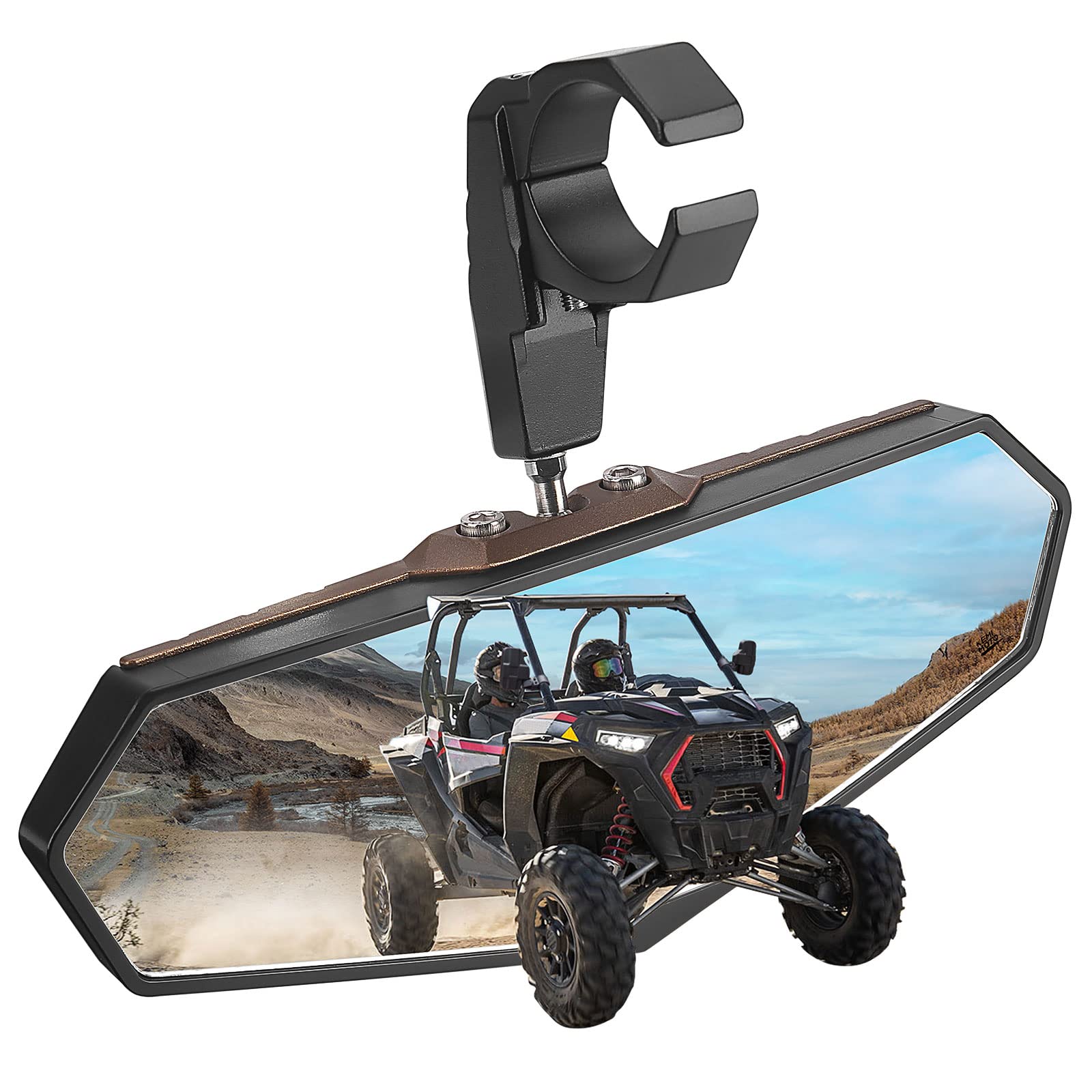 KEMIMOTO UTV Rear View Mirror, SXS Center Mirror Fits for 1.6''-2'' Roll Bar Cages Compatible with Polaris RZR, Can-Am X3, Can-A