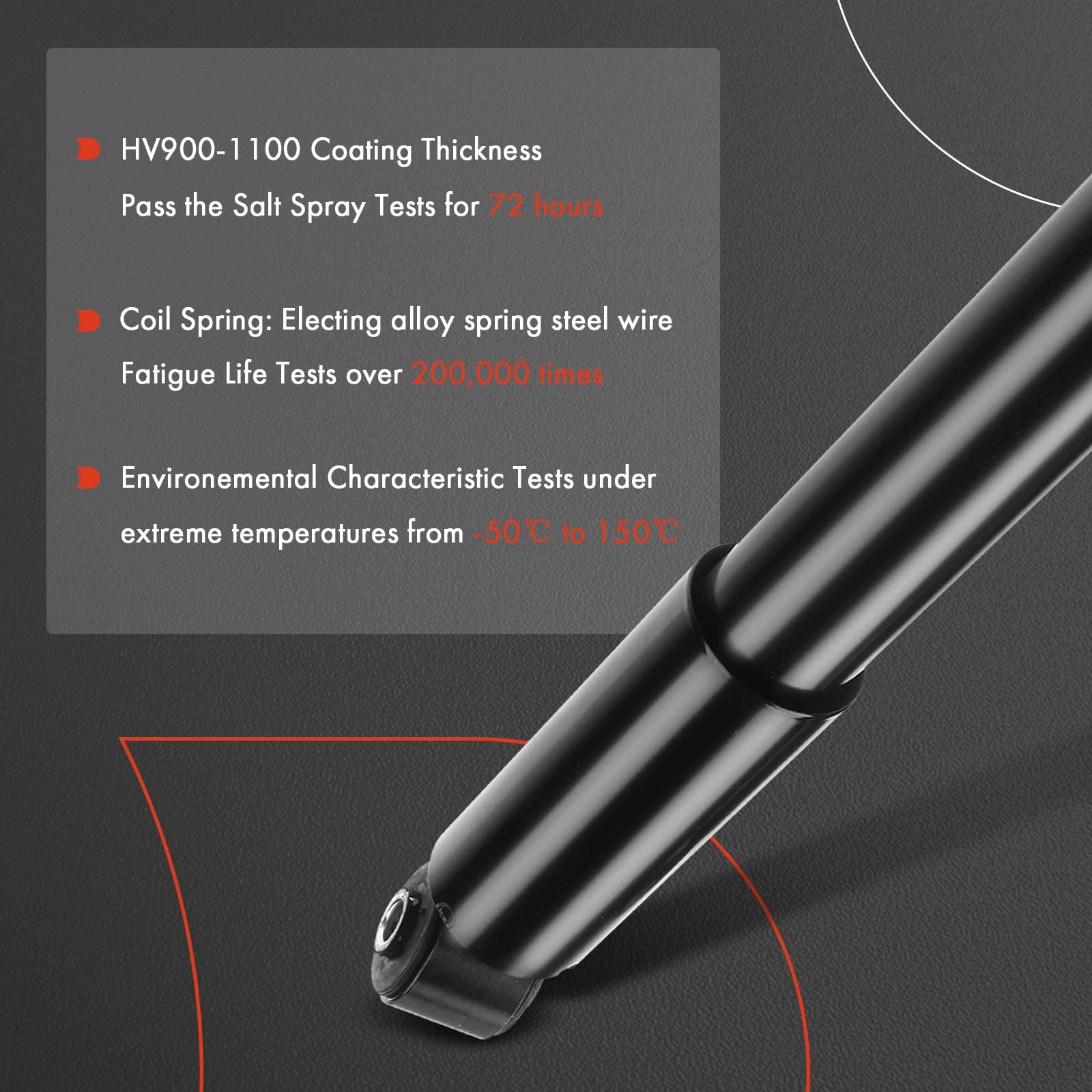 A-Premium Rear Shock Absorber Struts Compatible with Hyundai Elantra 2011-2016, Elantra GT 2013-2017, Veloster 2012-2015 & Kia F