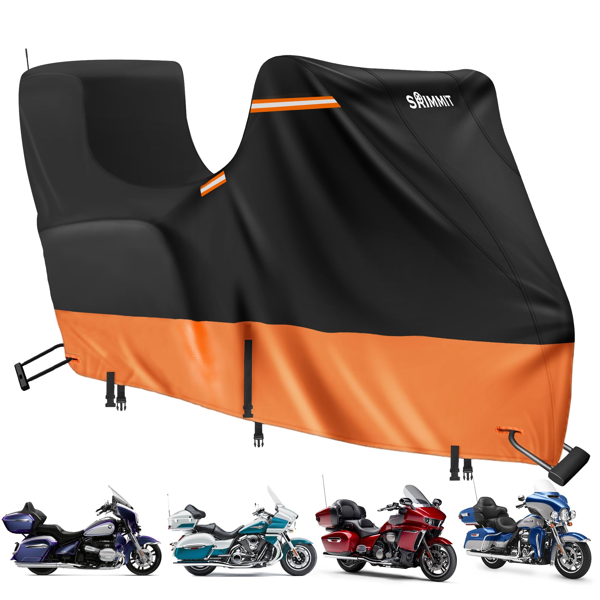 Touring Motorcycle Cover With Side+Top Box,420D Waterproof Motorbike Cover Fit For Gold Wing,Road Master,Ultra Limited,Road Glid