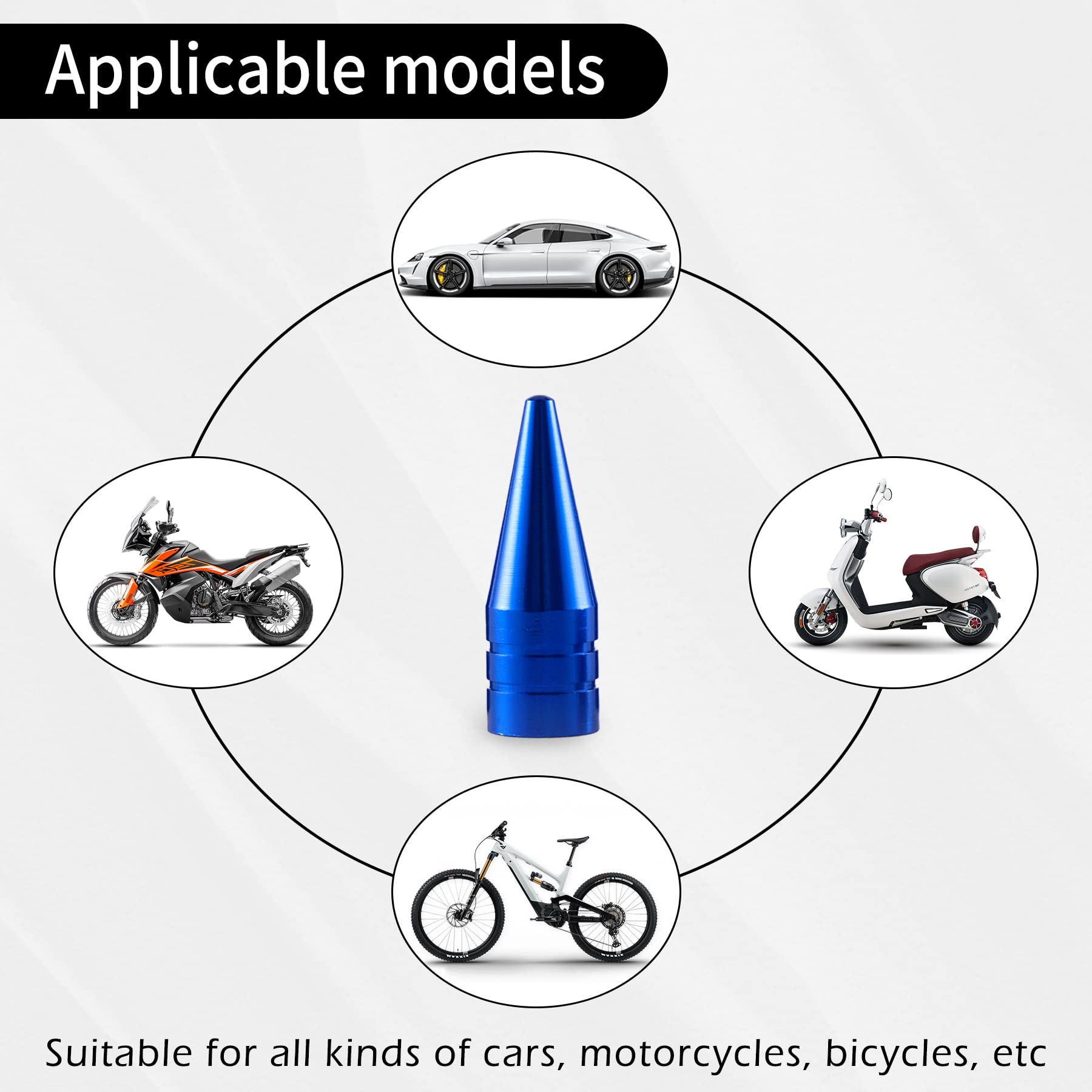 Tire Caps, Car Tire Valve Stem Caps, 31mm Spiked Aluminum Stem Valve Caps, Air Caps Cover, Universal Car Tire Caps for SUVs, Tru