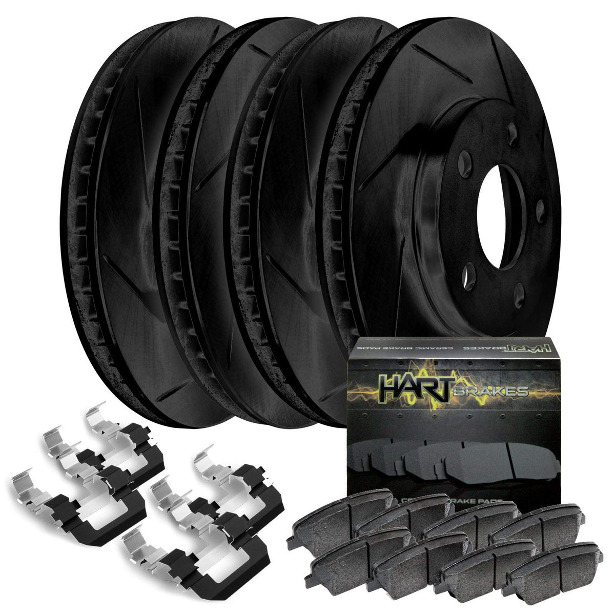 Hart Brakes Front Rear Brakes And Rotors Kit |Front Rear Brake Pads| Brake Rotors And Pads| Ceramic Brake Pads And Rotors - Bhsc