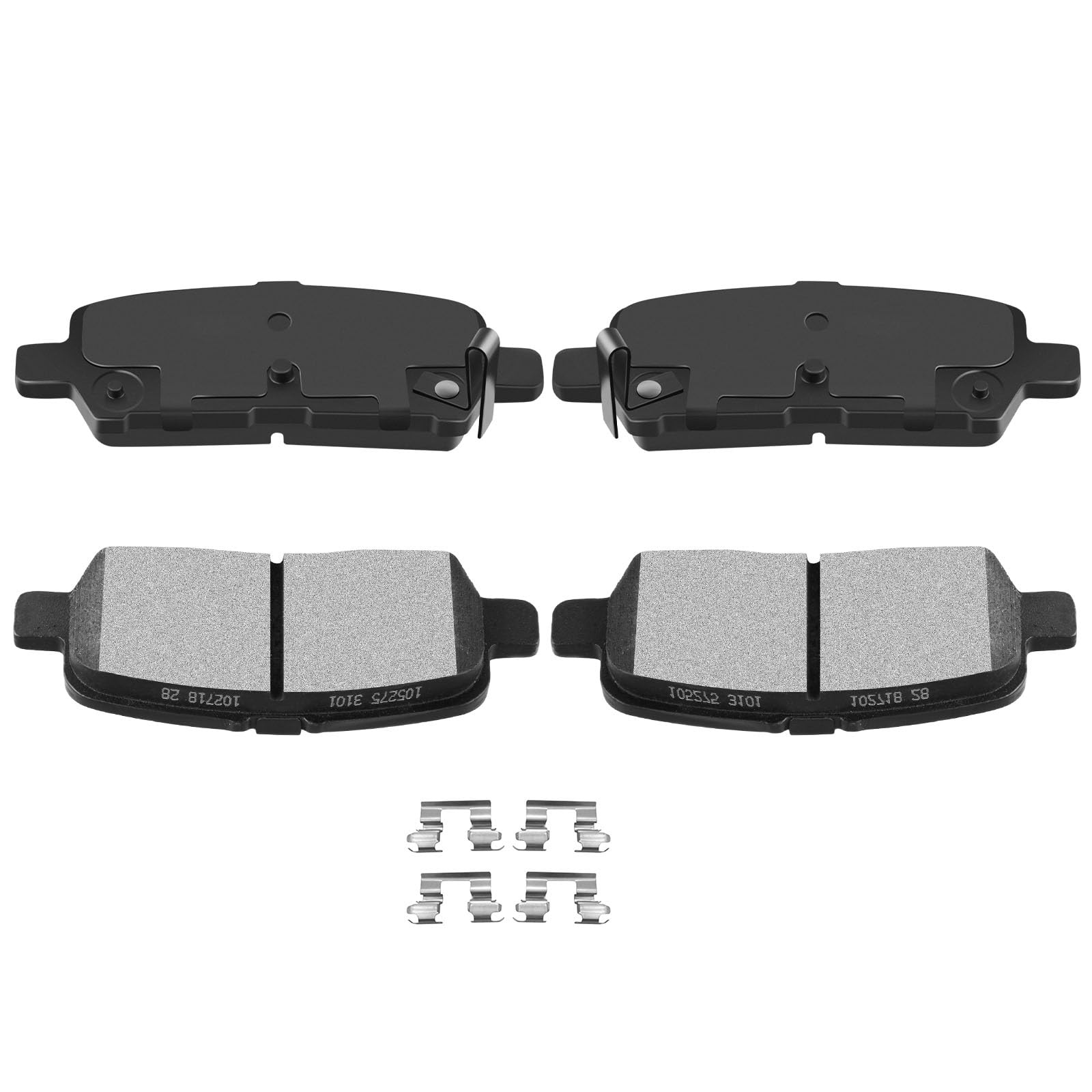 Automuto 4Pcs Rear Semi-Metallic Disc Brake Pads Set D999 For Buick Allure Lacrosse For Chevrolet Impala Impala Limited For Pont