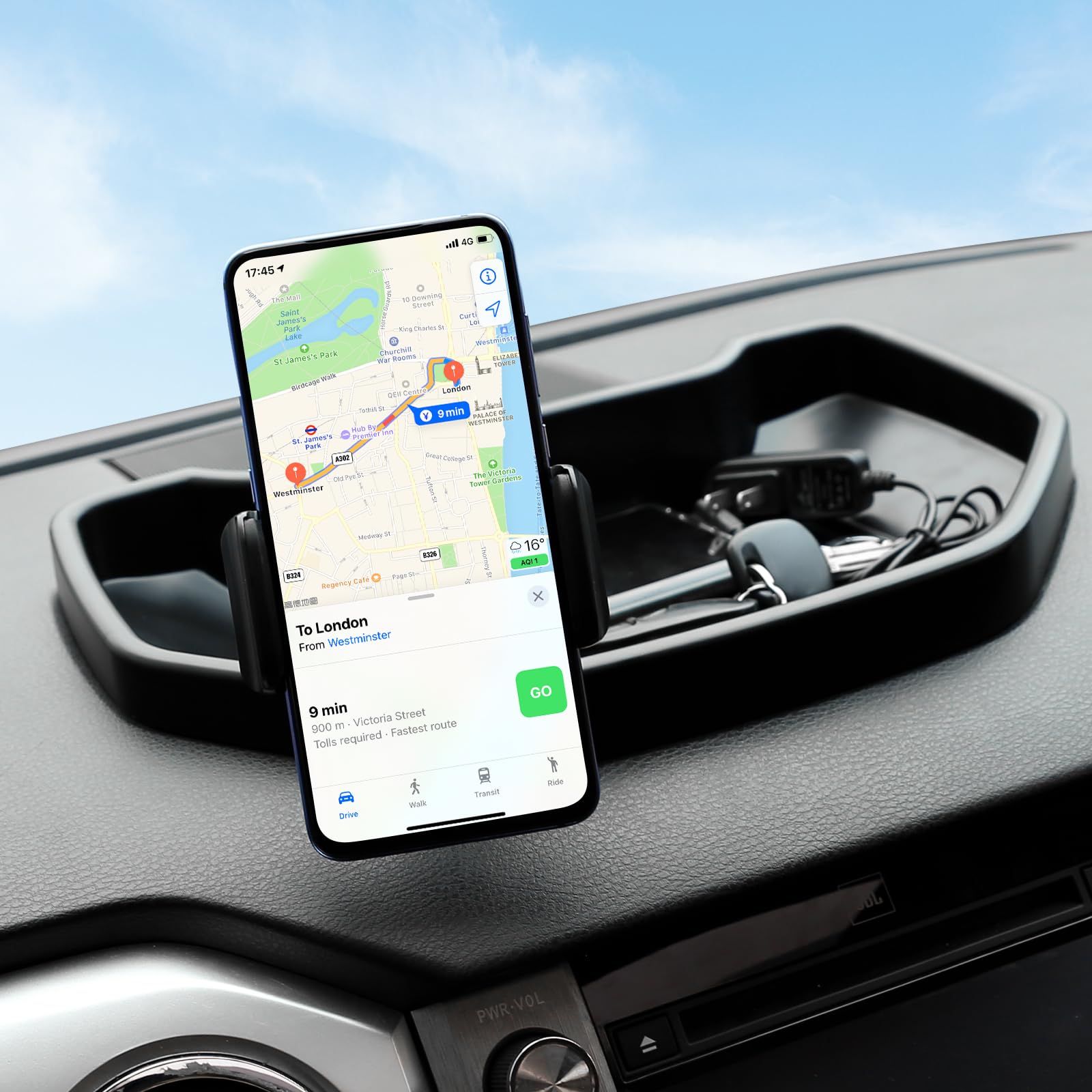 Aunginsy Dashboard Storage Box Organizer Holder Tray Fit Toyot@A Tundra 2007-2021 Car Center Console Dash Tray Storage Box Dashboard Storage Box Organizer Abs Interior Accessories, With Phone Holder-A