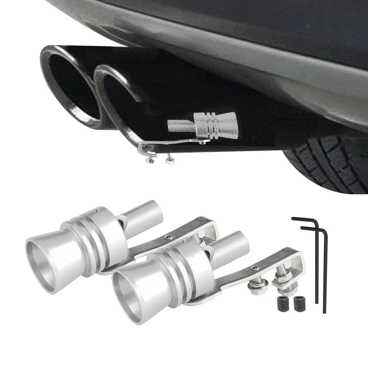 2PCS Car Turbo Whistle, Aluminum Alloy Universal Turbo Whistle, XL Size Aluminum Alloy Universal Turbo Sound Exhaust Muffler Pip