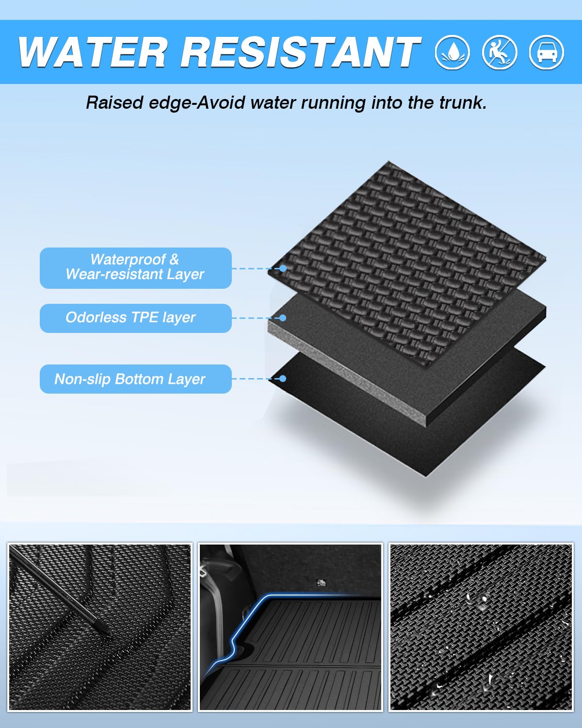 Powerty Cargo Mat For Volkswagen Id.4 2021 2022 2023 2024 2025 Accessories Trunk Mat In Upper Position All Weather Cargo Liner R