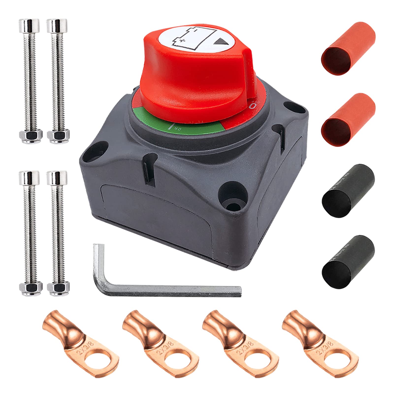 Ampper Battery Switch, 12-48 V Battery Power Cut Master Switch Disconnect Isolator With Lugs For Car, Vehicle, Rv And Boat (On/O