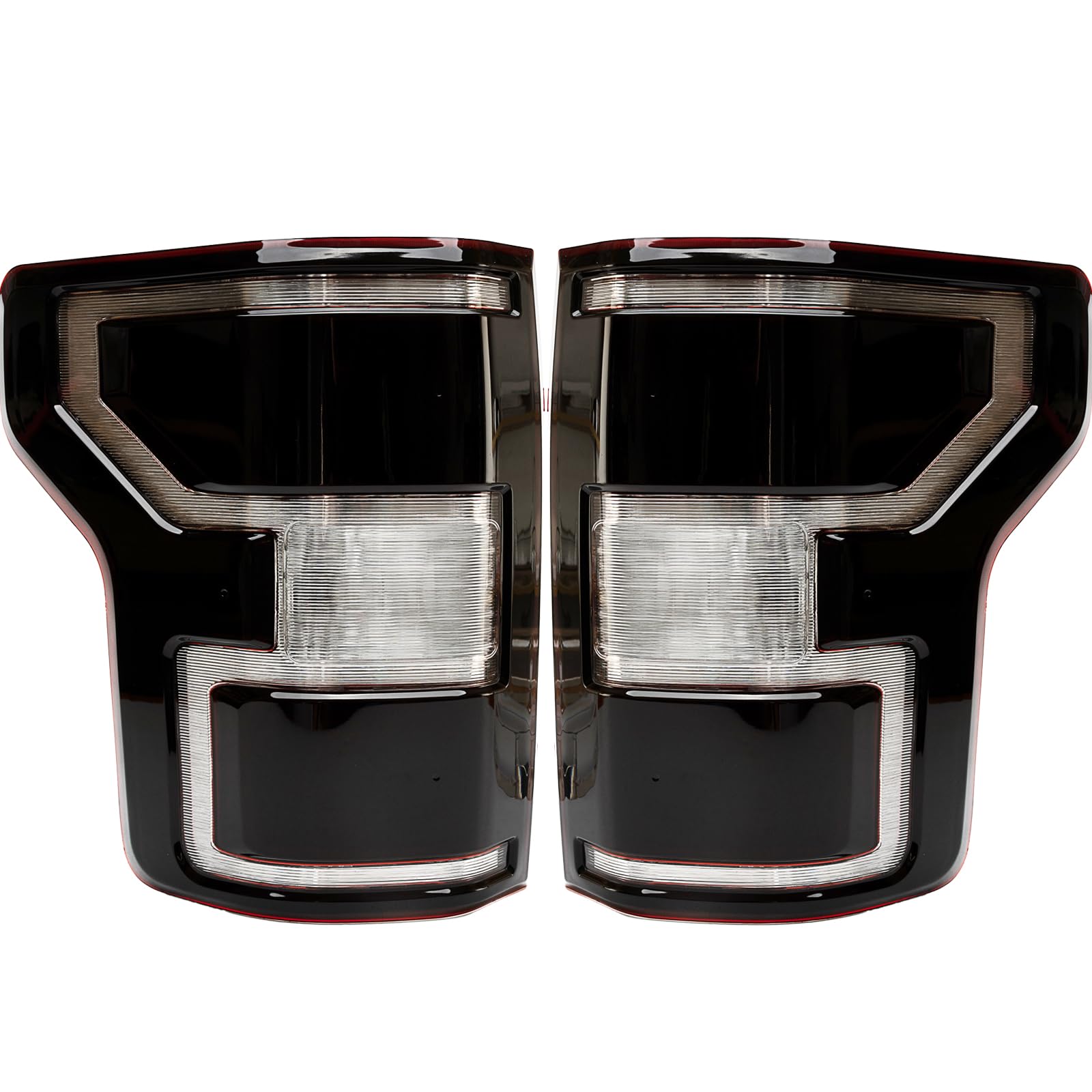 Brake Tail Light Rear Lamp Compatible With Ford F150 F-150 2018 2019 2020 Driver And Passenger Side Smoke Black Halogen Type Oe-