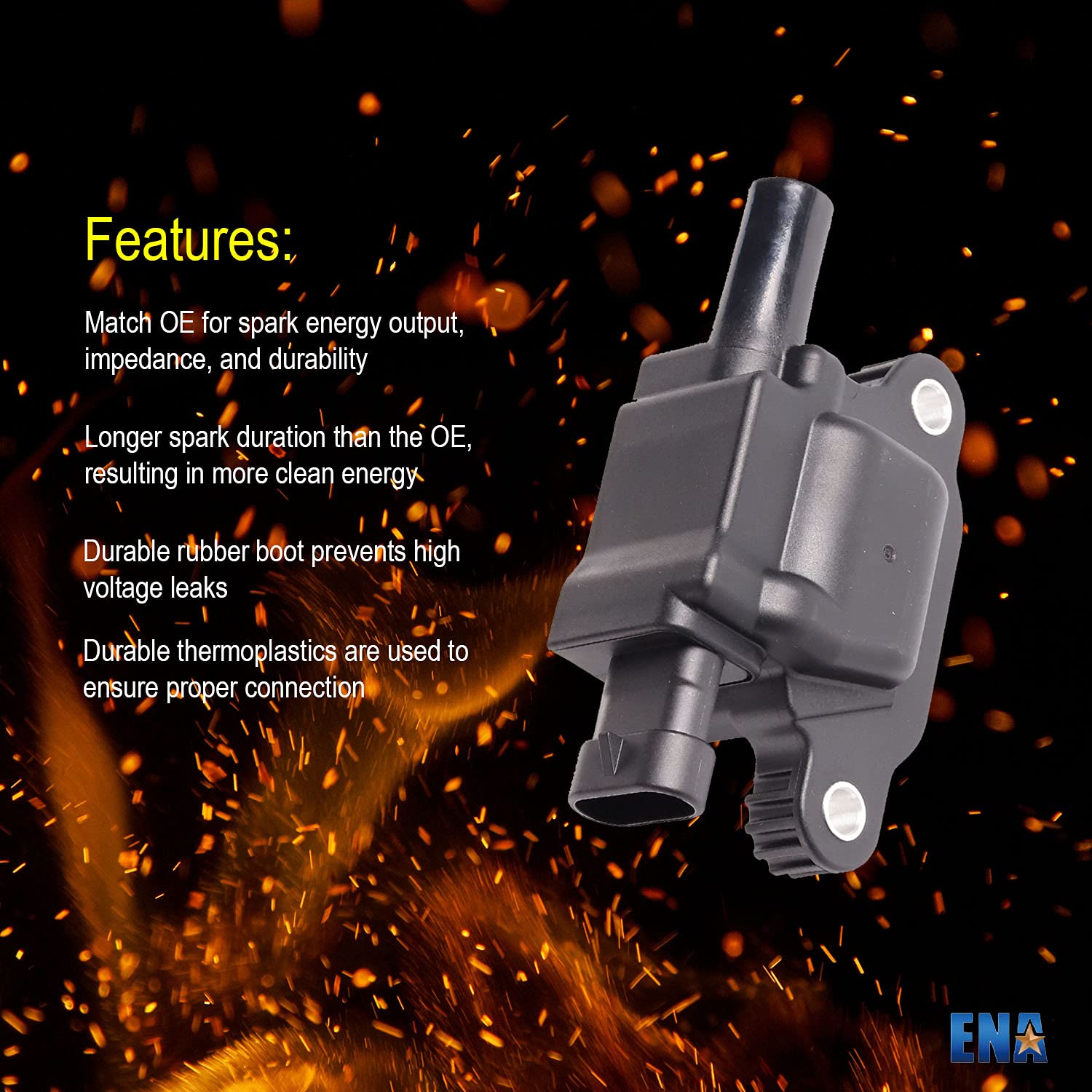 Ena 8 Pack Uf413 Ignition Coil 41962 Spark Plug And 48322R Wires Set For 5.3 6.0 6.2 Compatible With Buick Cadillac Chevrolet Gmc Hummer Escalade Express Savana 2500 5.3L 6.2L 6.0L 4.8L For 12570616