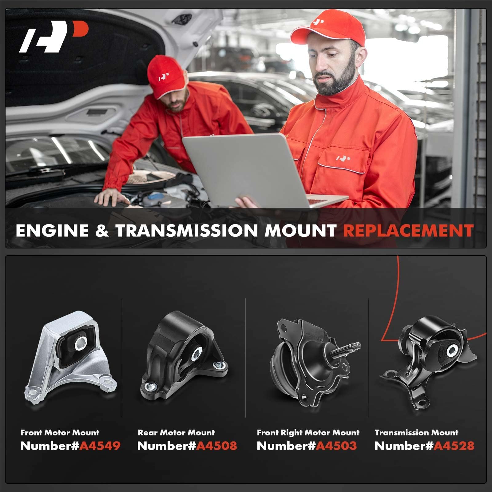 A-Premium 4PCS Engine Motor Mount Transmission Mount Set [Manual Transmission] Compatible with Honda Civic 2002-2005 Hatchback & Acura RSX 2002-2006 Coupe, L4 2.0L, Replace# 50840S6MJ01, 50805SCVA01