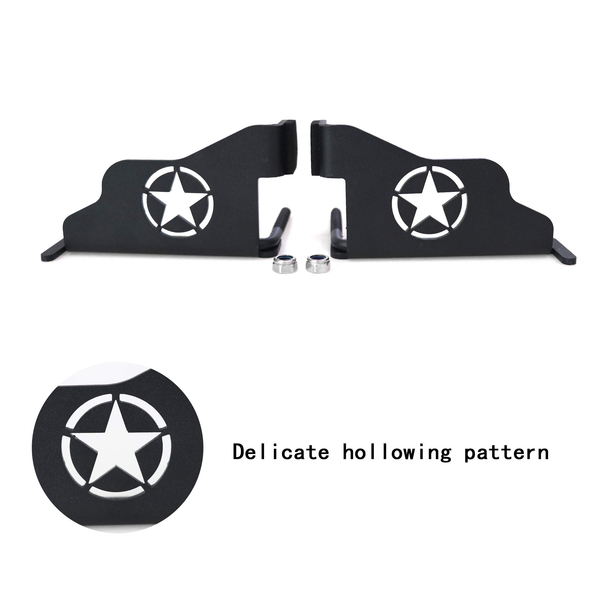 Sukemichi Black Steel Front Foot Pegs For 1997-2006 Jeep Wrangler Tj Exterior Door Hinge Foot Peg Rest Pedal- 1 Pair