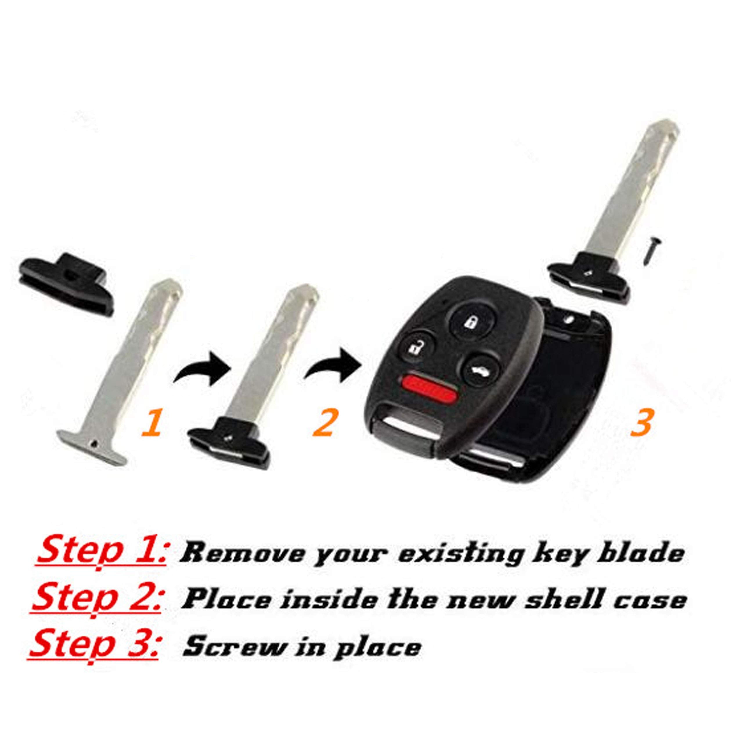 The Best 3+1 Buttons Replacement For Key Fob Shell Keyless Entry Remote Honda Key Fob Case With Screwdriver Fit For Honda 2008-2