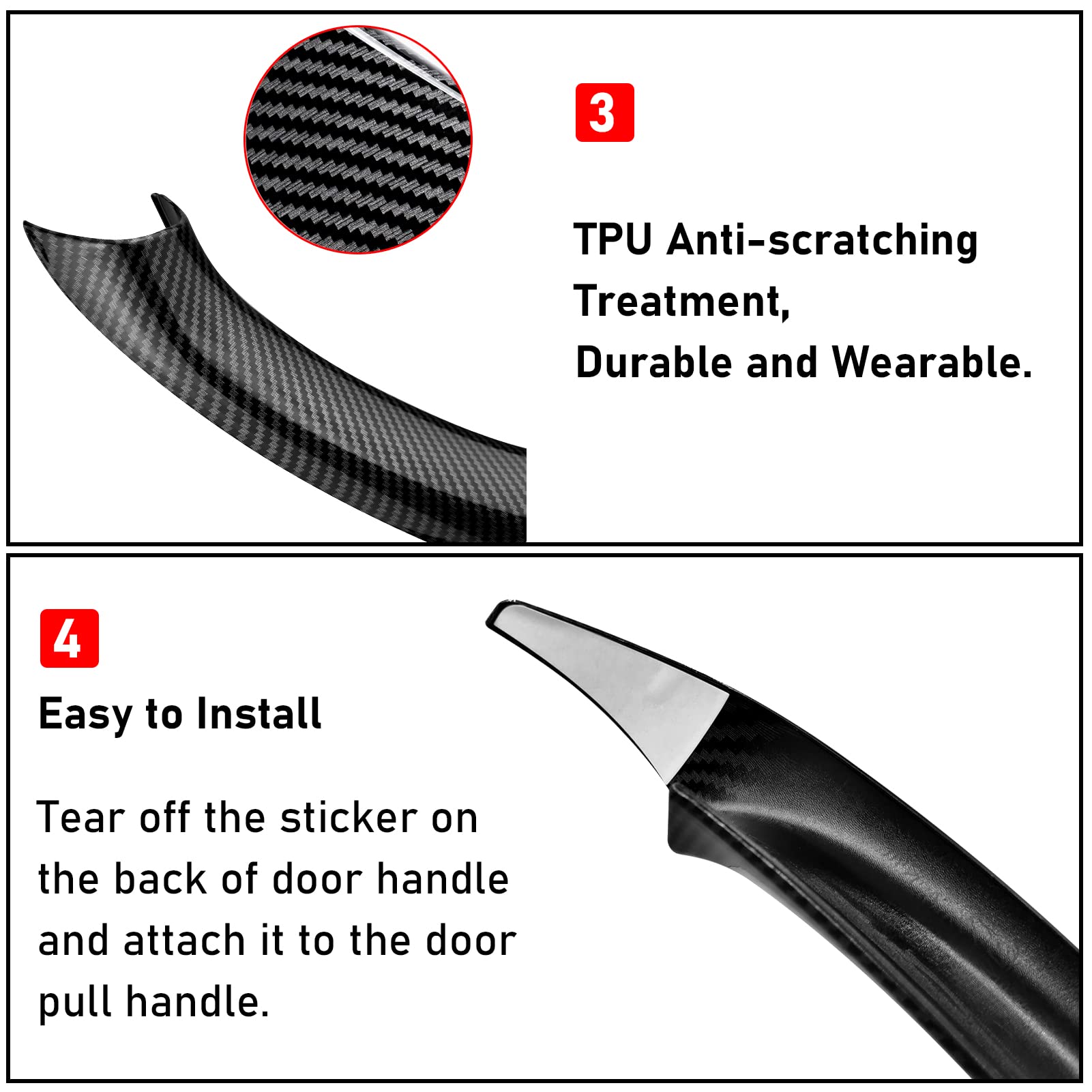 Jaronx Compatible With Bmw X3/X4 Door Handle Covers, 3Pcs Left/Right Interior Door Pull Handle Covers For Bmw X3 F25 2010-2016, X4 F26 2014-2017 (Carbon Fiber Pattern)