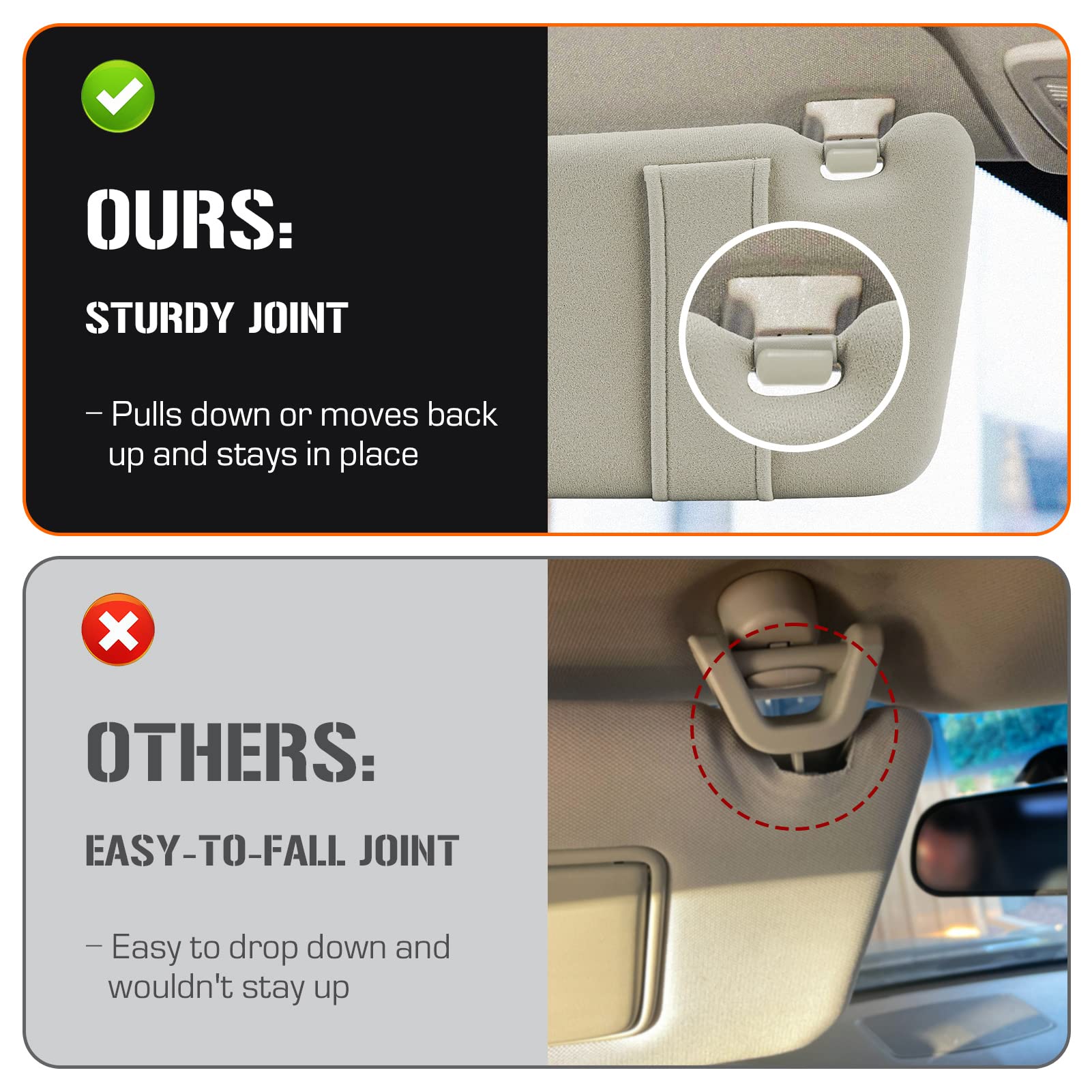 Sun Visor For 2007-2011 Toyota Camry Without Sunroof, Right Passenger Side Beige Sunvisor Replacement 74310-06750-E0