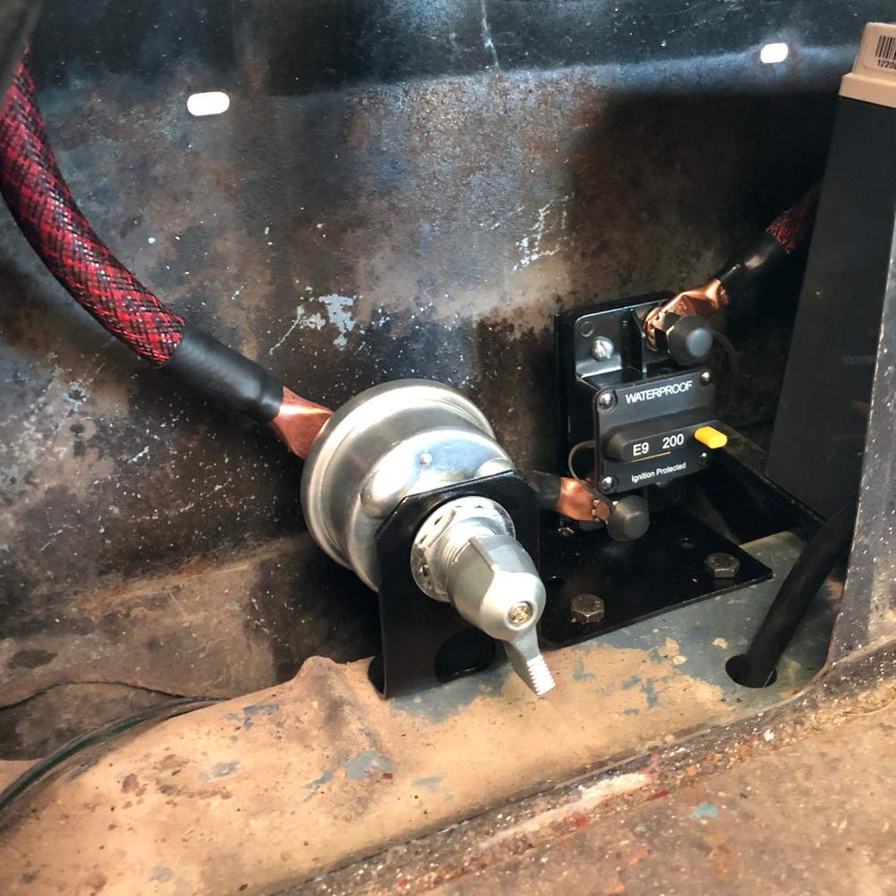 Ampper 12-24 V Master Battery Disconnect Switch, Battery Power Cut Isolator Killer For Car, Vehicle, Rv And Boat (200 A, On/Off)