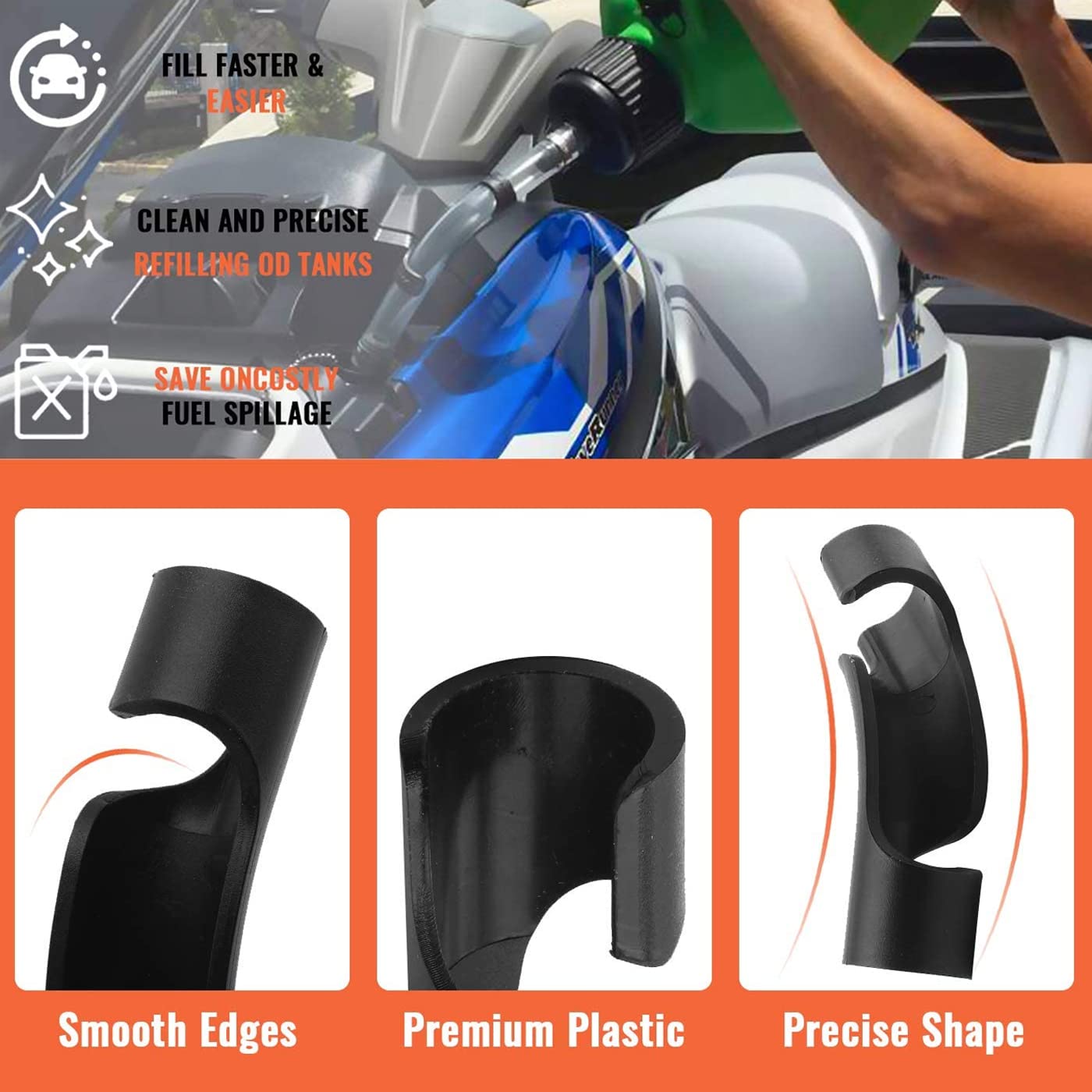 Prijesse 4 Pack Racing Fuel Filler Jug Hose, 14 Inch Transparent Gas Can Hose With 2 Pack Hose Bender, Clear Racing Fuel Filler