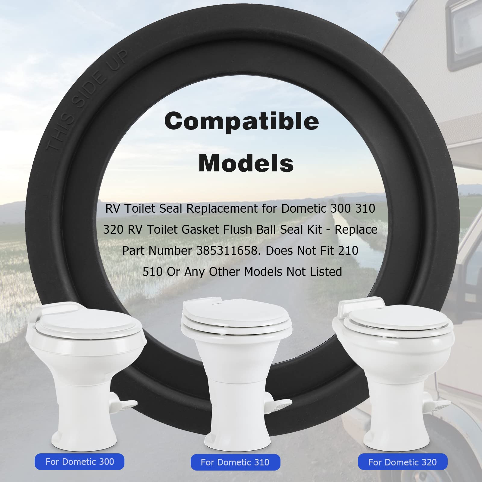 Tecreddy Rv Toilet Seal Replacement For Dometic 300 310 320 Toilet Seal Gasket Kit - Replace Part #385311658