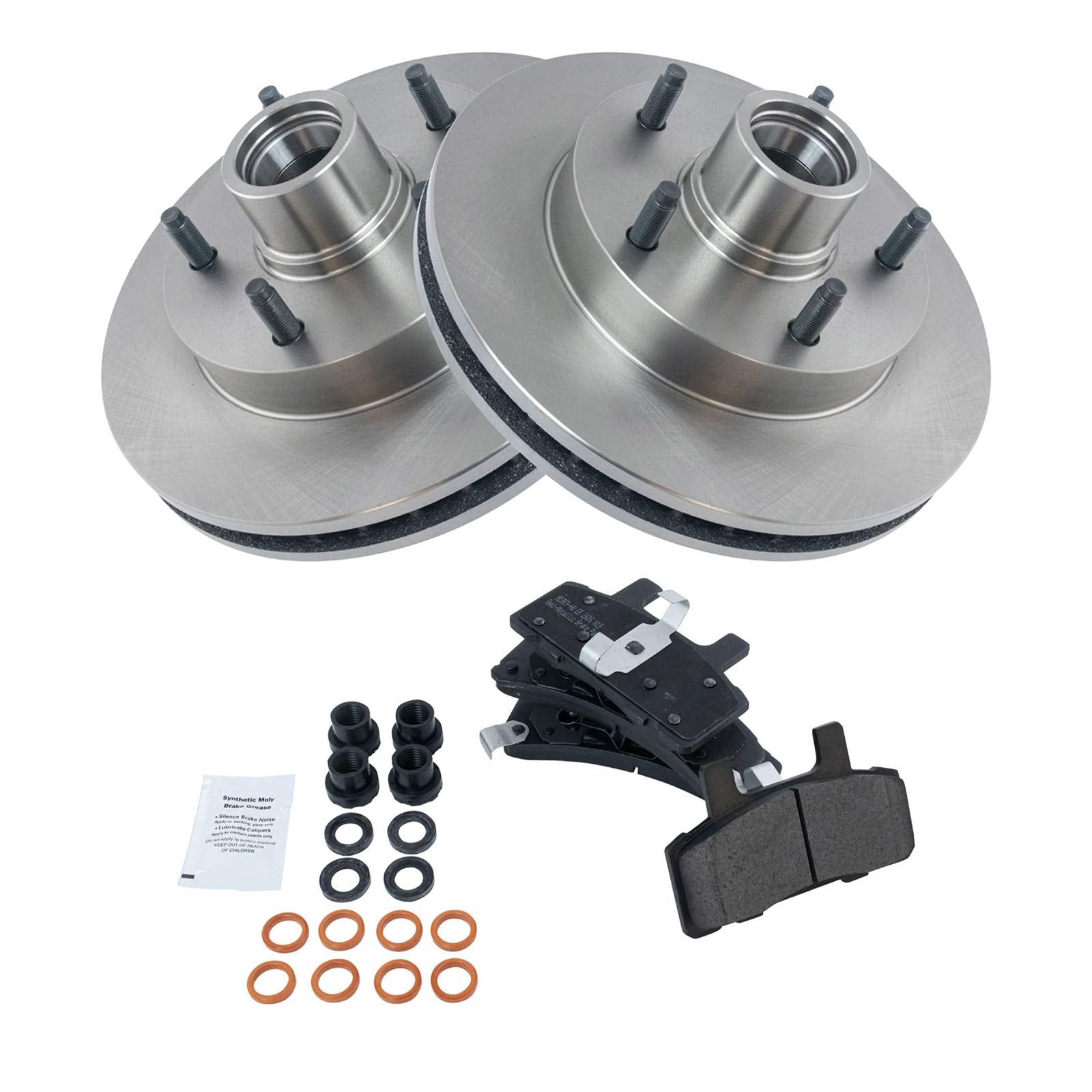 Trq Front Brake Pad & Rotor Kit Brake Pads Brake Rotor Semi-Metallic Compatible With 1994-1999 Dodge Ram 1500