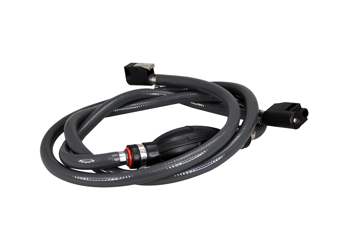 Pactrade Marine Grey Durable Fuel Line Assembly Hose Barbs Rubber Primer Bulb Lengthy 7 ft feet Resistant Material Cover Fuel Fl