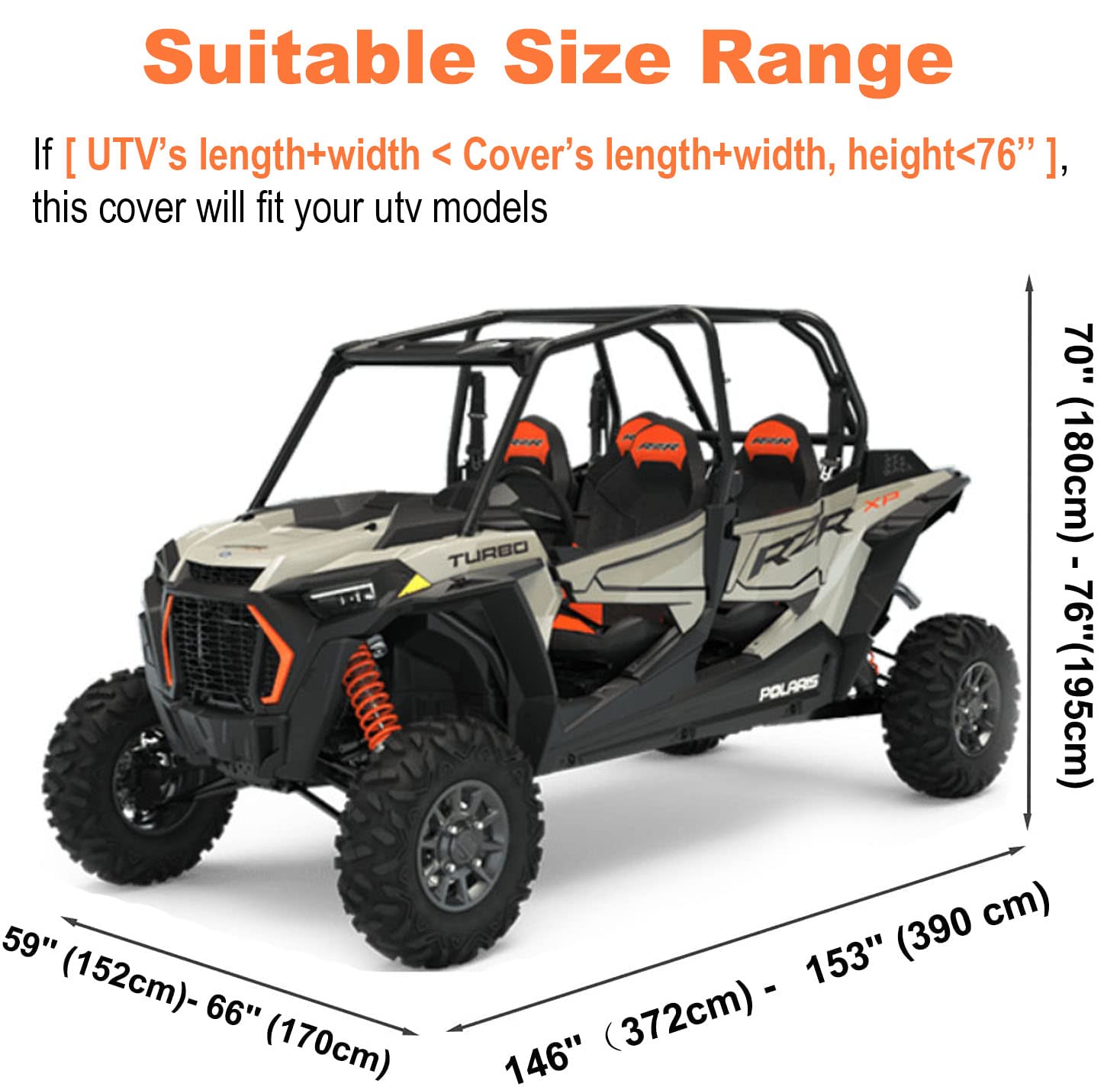 Neverland Utv Cover Heavy Duty Ranger Cover Waterproof 4-6 Seater Side By Side Covers 4 Door All Weather Storage With Reflective Strip Compatible With Polaris Rzr General Can-Am Yamaha Sxs