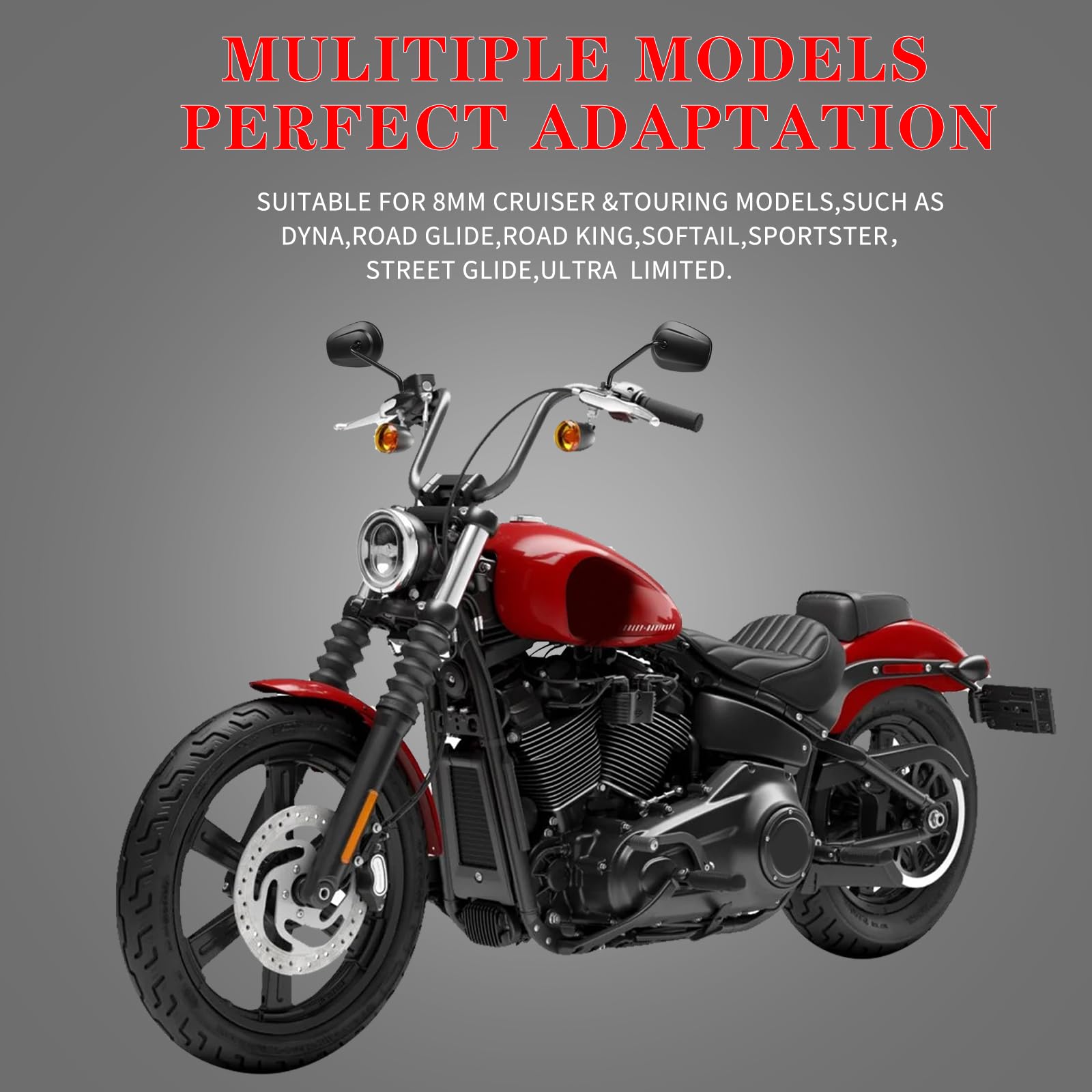 Ldjxdadi Black Sportster Mirrors For Road King Street Electra Glide Dyna Softail Road Glide Motorcycle Rearview 1982-2019 2020 2021 2022 2023