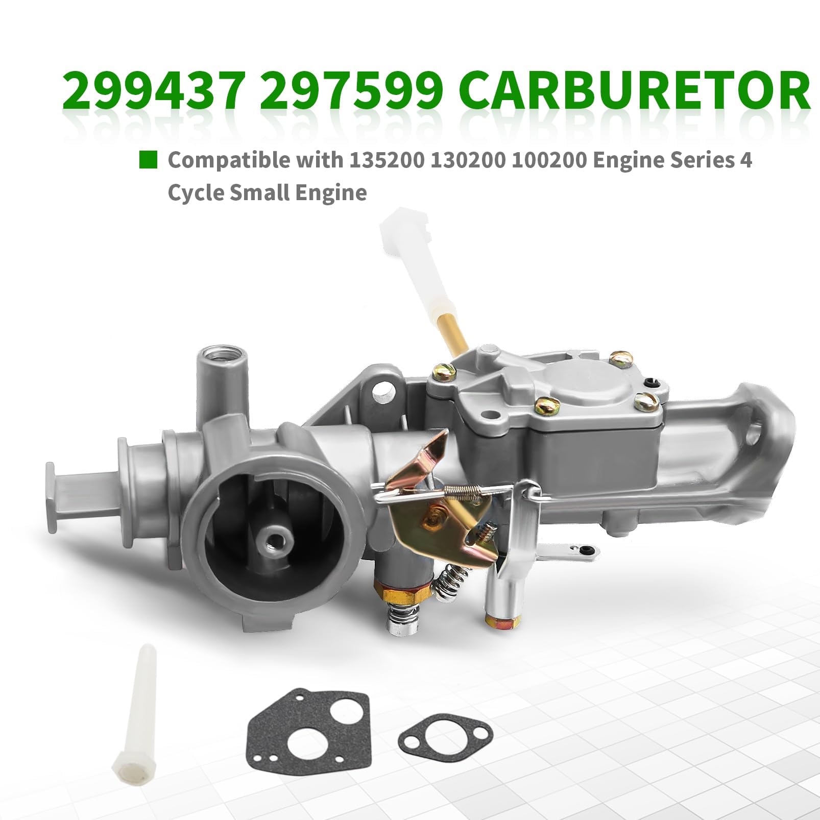 Yunnergo 299437 297599 Carburetor Compatible with B-S 5HP 130201 130202 130207 130212 130231 130232 130251 130252 130292 130297