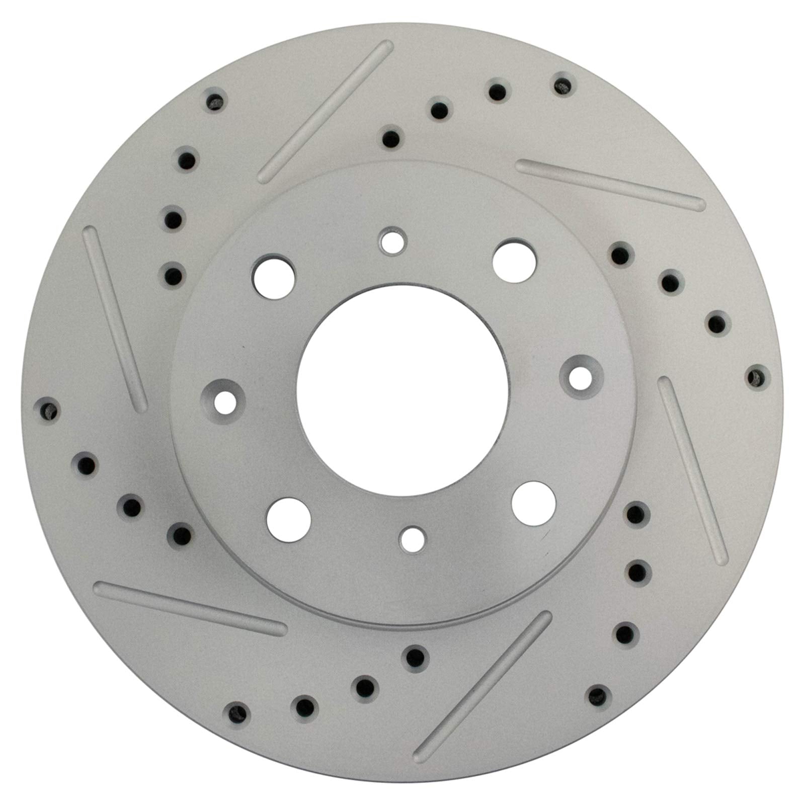 Trq Front Performance Brake Rotors Set Premium G-Coated Cross Drilled & Slotted Compatible With 1990-2000 Honda Civic 1993-1997