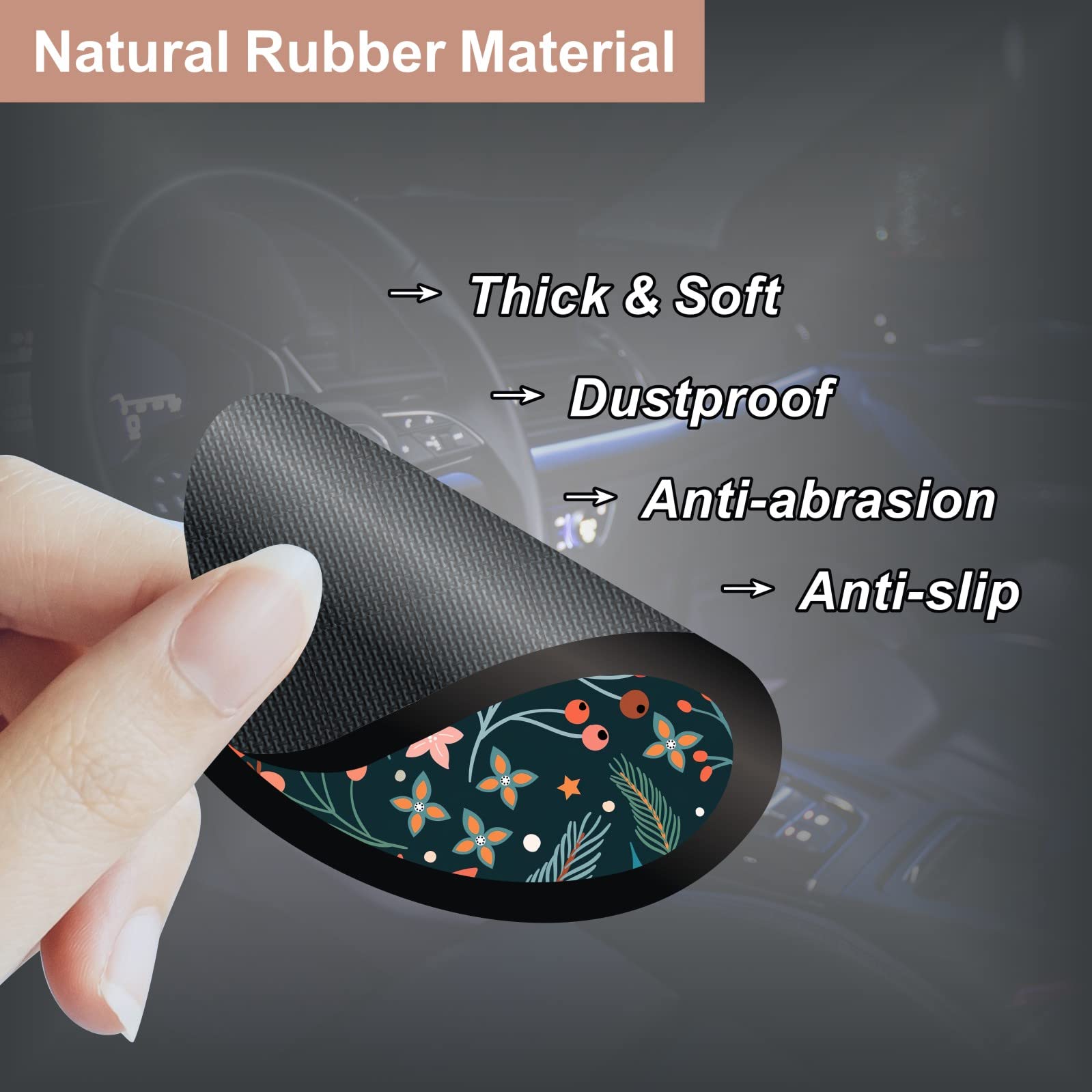 Oppsviust Car Cup Holder Coaster, Car Coasters for Cup Holders, 2PCS Universal Anti Slip Car Assecories, Cute Car Coasters with