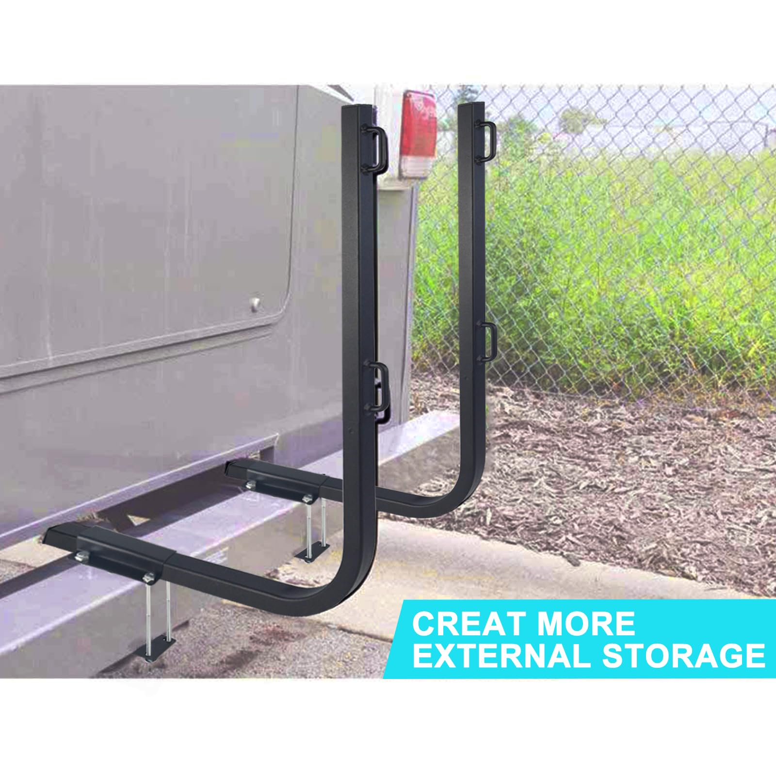 RV Bumper Rack,Bumper Mount Tote Tank Holder,RV Bumper Support Bracket with Heavy-Duty Straps, and Fits 4-4.5 inches Wide and 3.