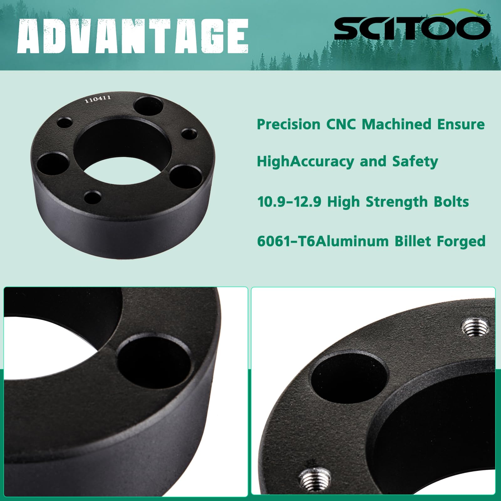SCITOO 3 inch Front and 2inch Rear Suspension Leveling Lift Kit fit for Ford for F-150 2WD/4WD 4-Door 3.5L Strut Spacers 3 in The Front and 2 in The Rear