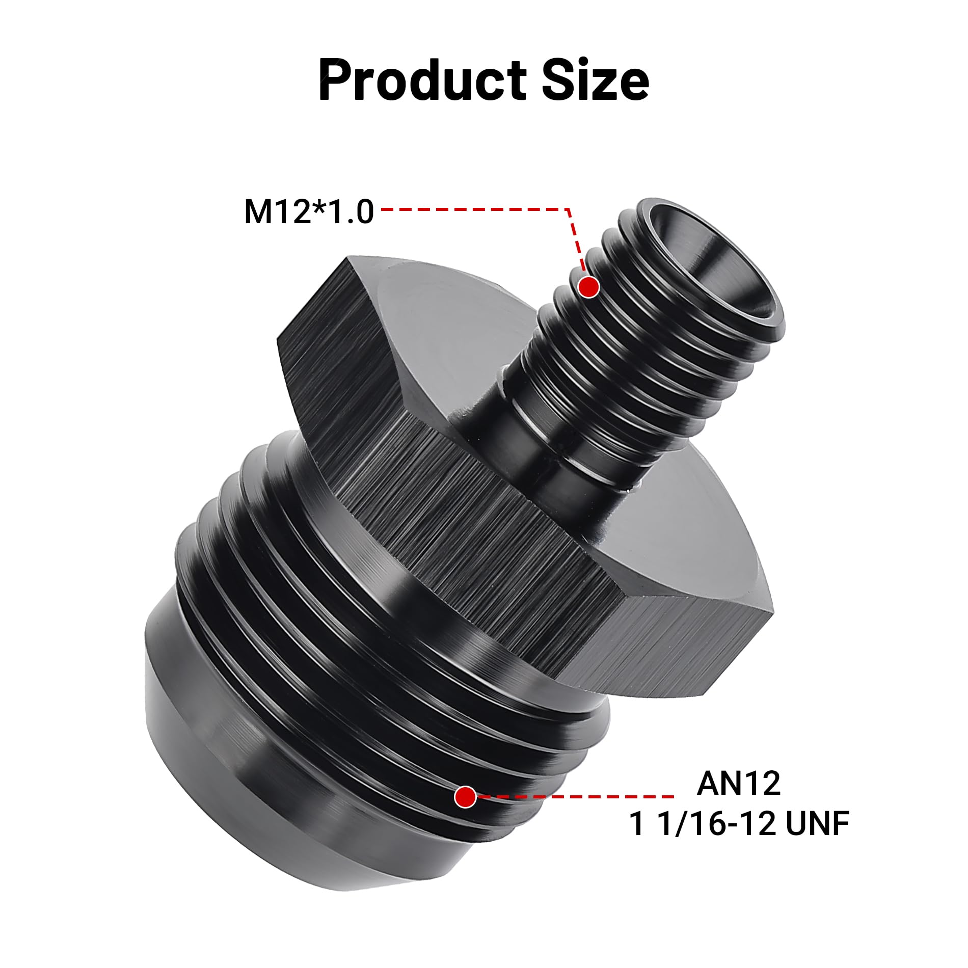 Evil Energy 12An Male Flare To M12 X 1.0Mm Male Metric Fitting Adapter Aluminium Alloy 2Pcs