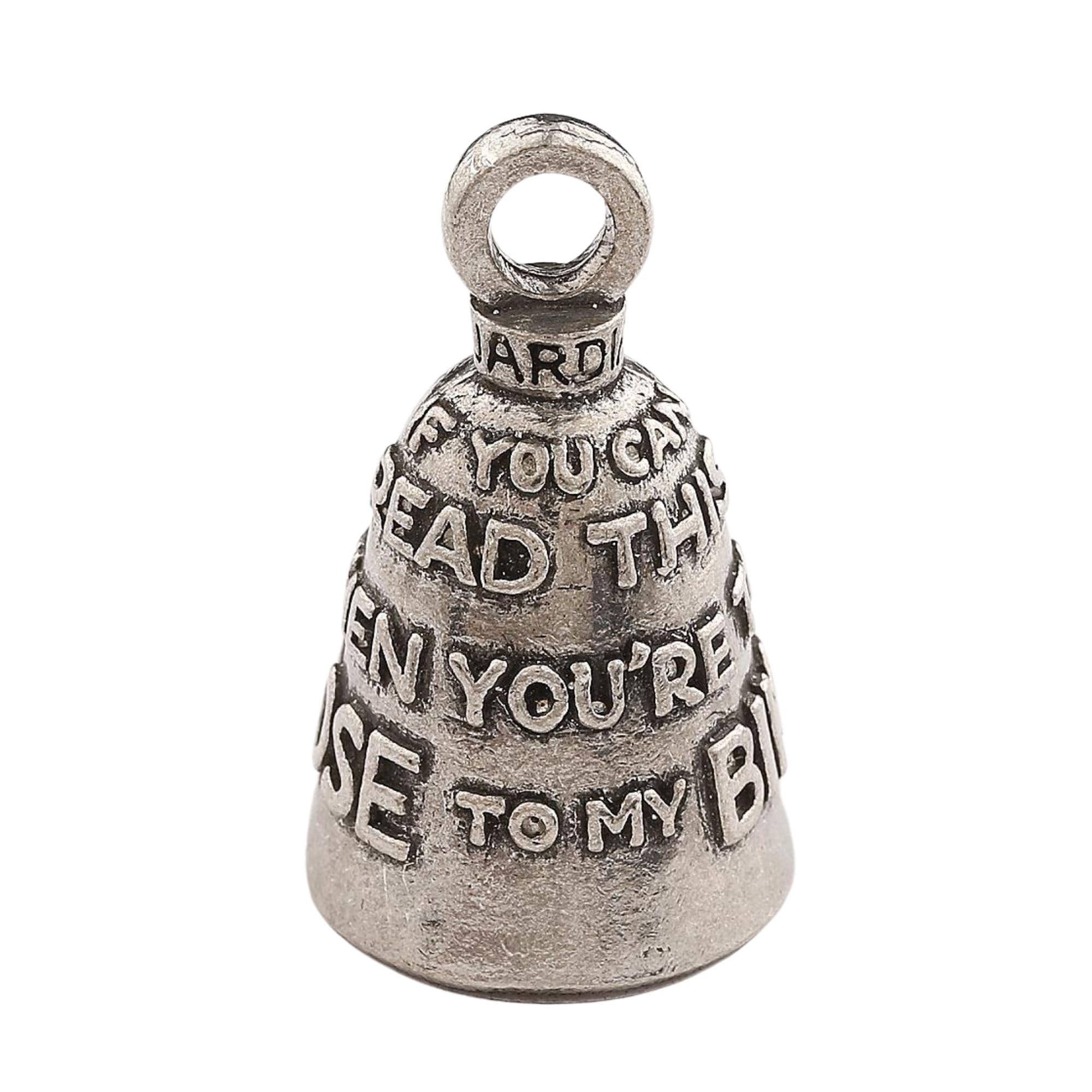 Guardian Bell If You Can Read This Good Luck Bell W/Keyring & Black Velvet Gift Bag | Motorcycle Bell | Lead-Free Pewter | Good 