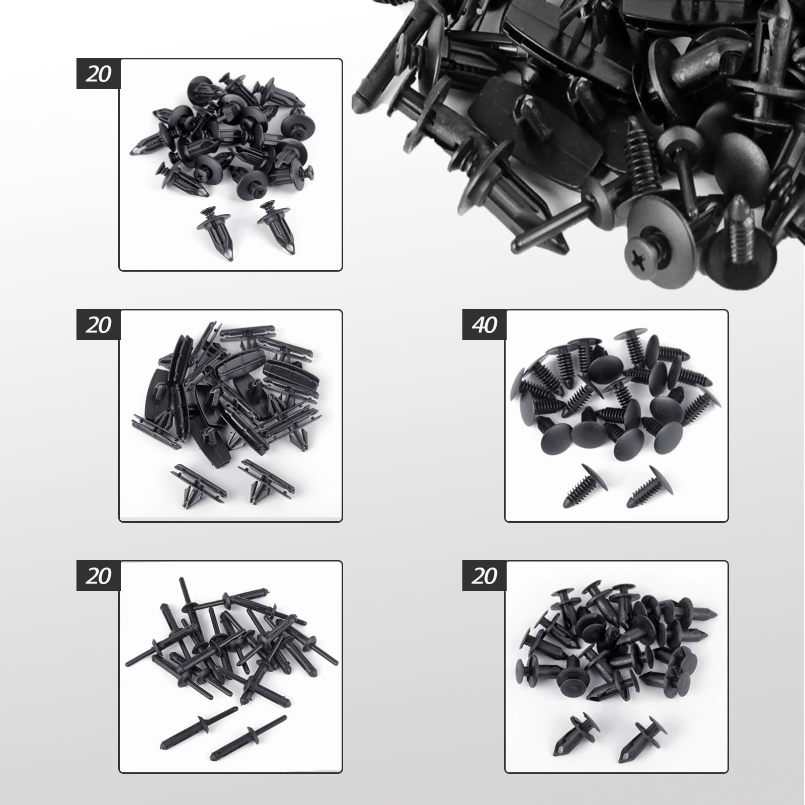 UNIGT 6 in 1 Bumper Retainer Clips with Fastener Remover Compatible with Jeep Wrangler Chrysler Dodge Ram Plastic Rivets Replace