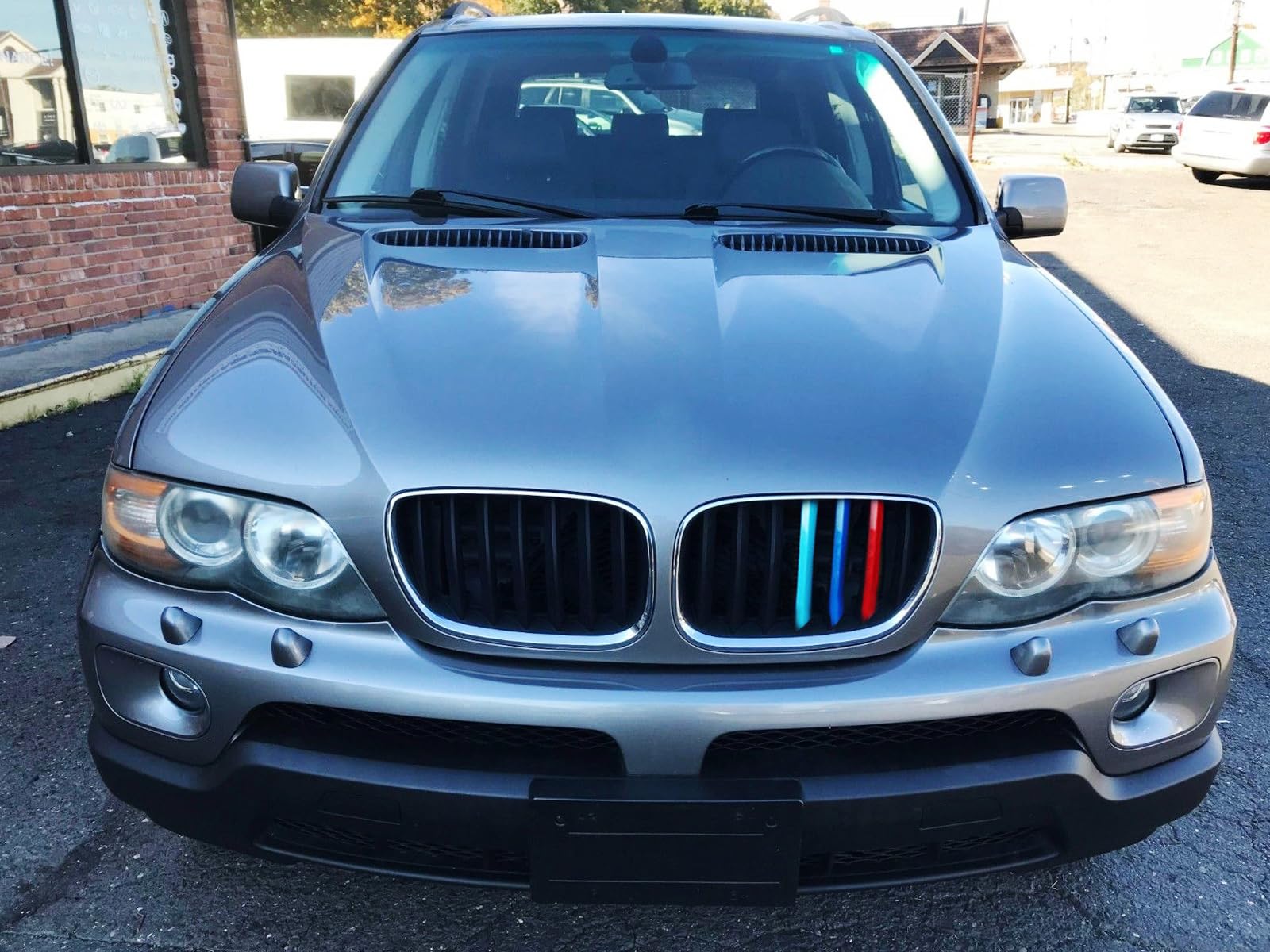 Ijdmtoy Exact Fit///M-Colored Grille Insert Trims Compatible With 2004-2006 Bmw E53 X5 W/ 7 Beam Kidney Grill