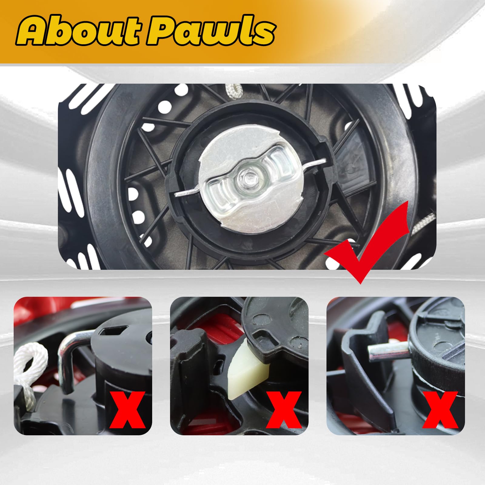 WOTIAN Recoil Starter for Champion 420cc/439cc/459cc Generator, Pull Start Assembly with 160cm Cord, Black Replacement Part#100715836-0001