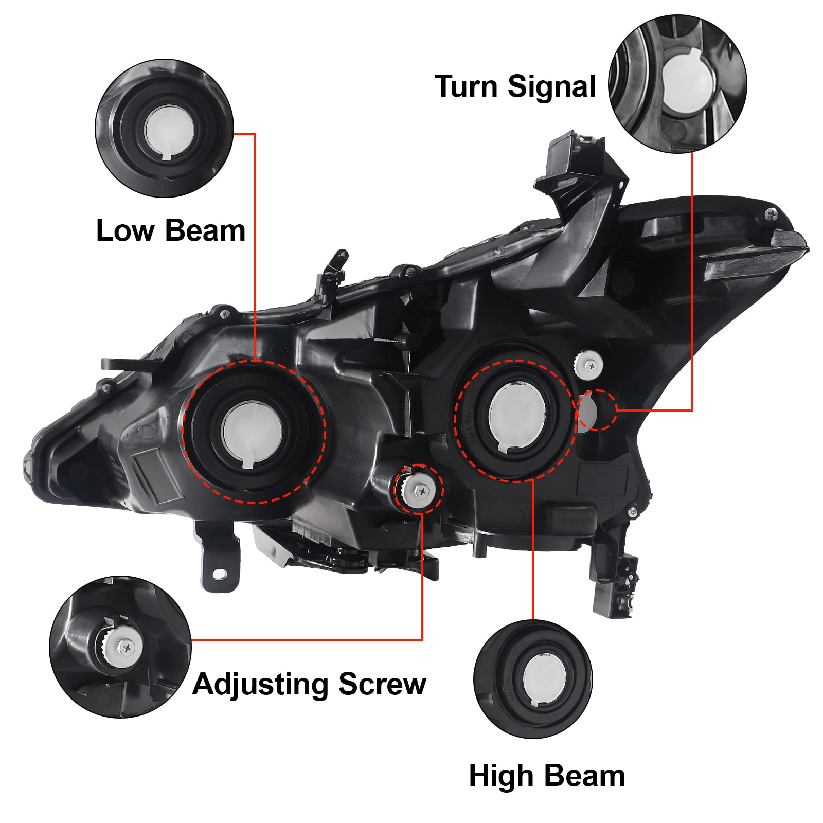 Alziria Headlight Assembly Compatible With 2013-2015 Nissan Altima S/Sl/Sv-Only Fit 4Door (Chrome Housing Amber Reflector)