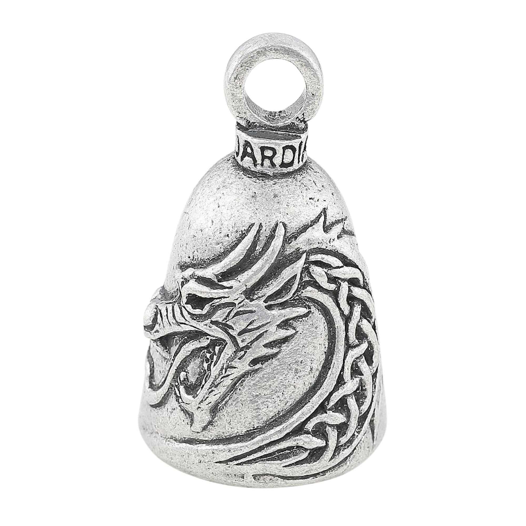 Guardian Bell Celtic Dragon Good Luck Bell W/Keyring & Black Velvet Gift Bag | Motorcycle Bell | Lead-Free Pewter | Made In Usa